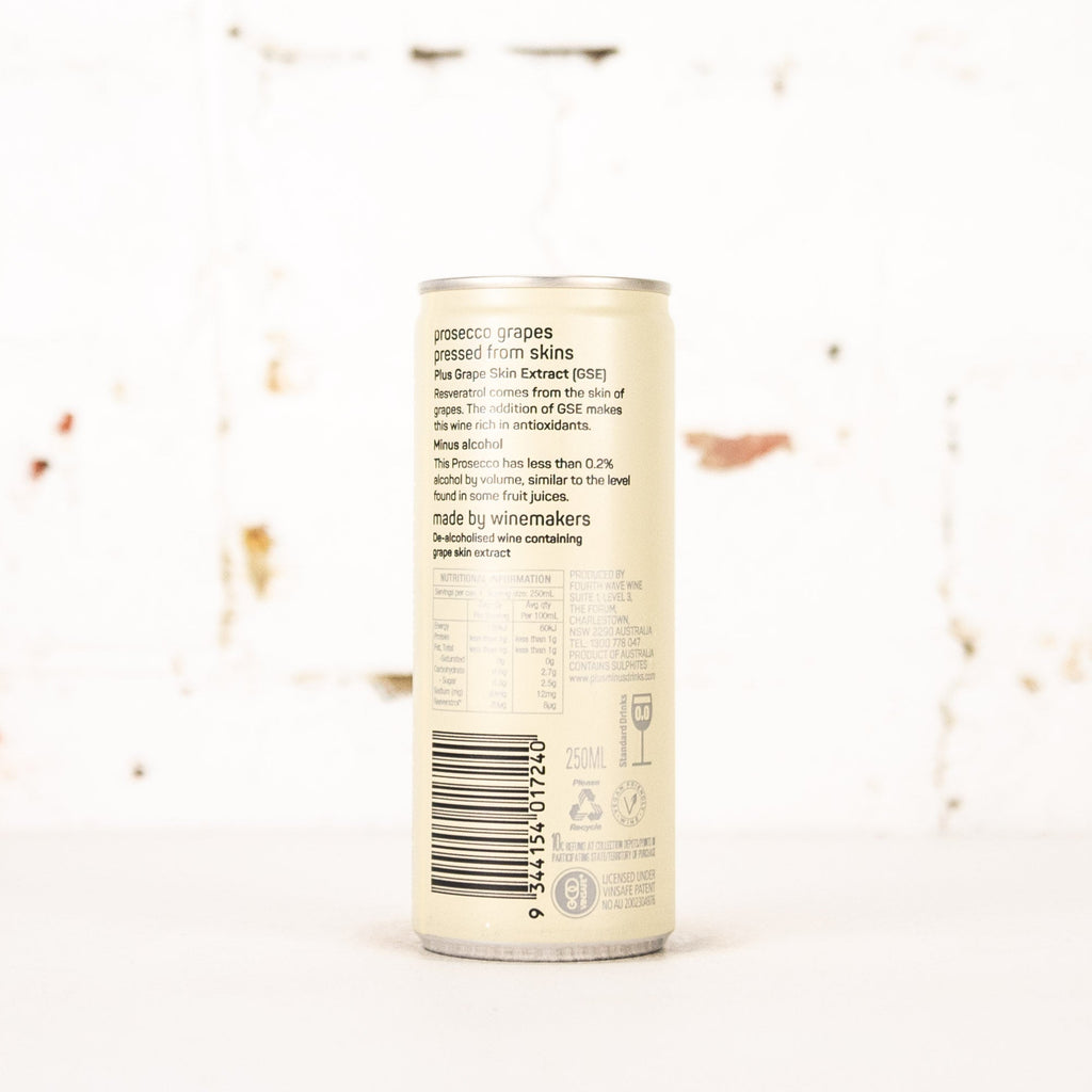 Plus & Minus - Alcohol Free Prosecco 250ml – Carwyn Cellars