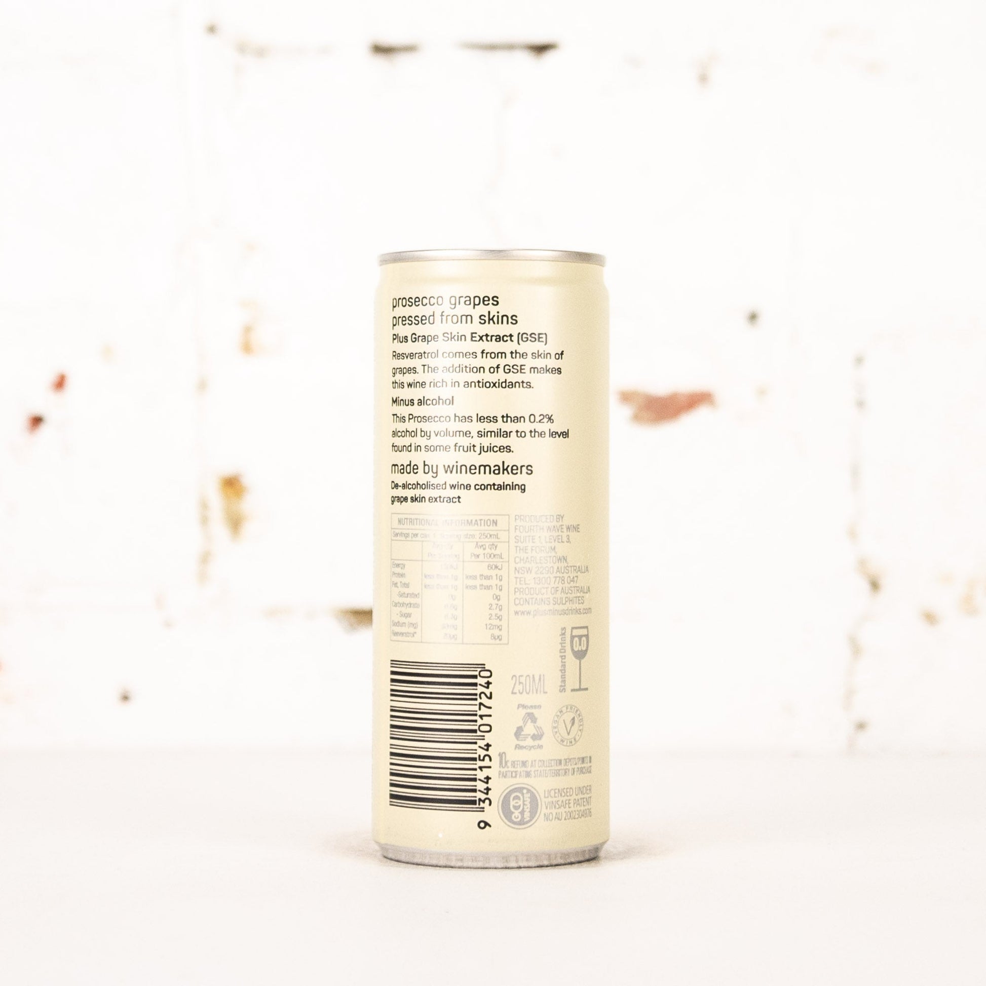 Plus & Minus - Alcohol Free Prosecco 250ml – Carwyn Cellars