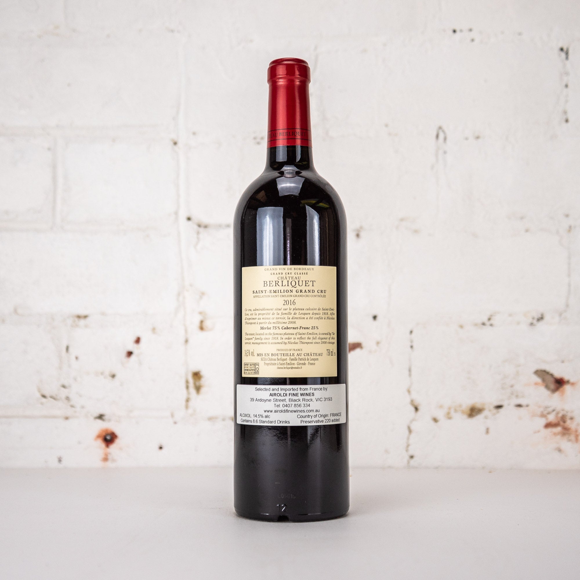 Chateau Berliquet - Saint Emilion Grand Cru 2016 750ml – Carwyn
