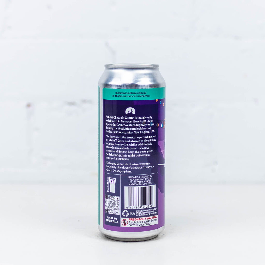 Mountain Culture  - Cinco de Quatro Agave & Lime NEIPA 500ml