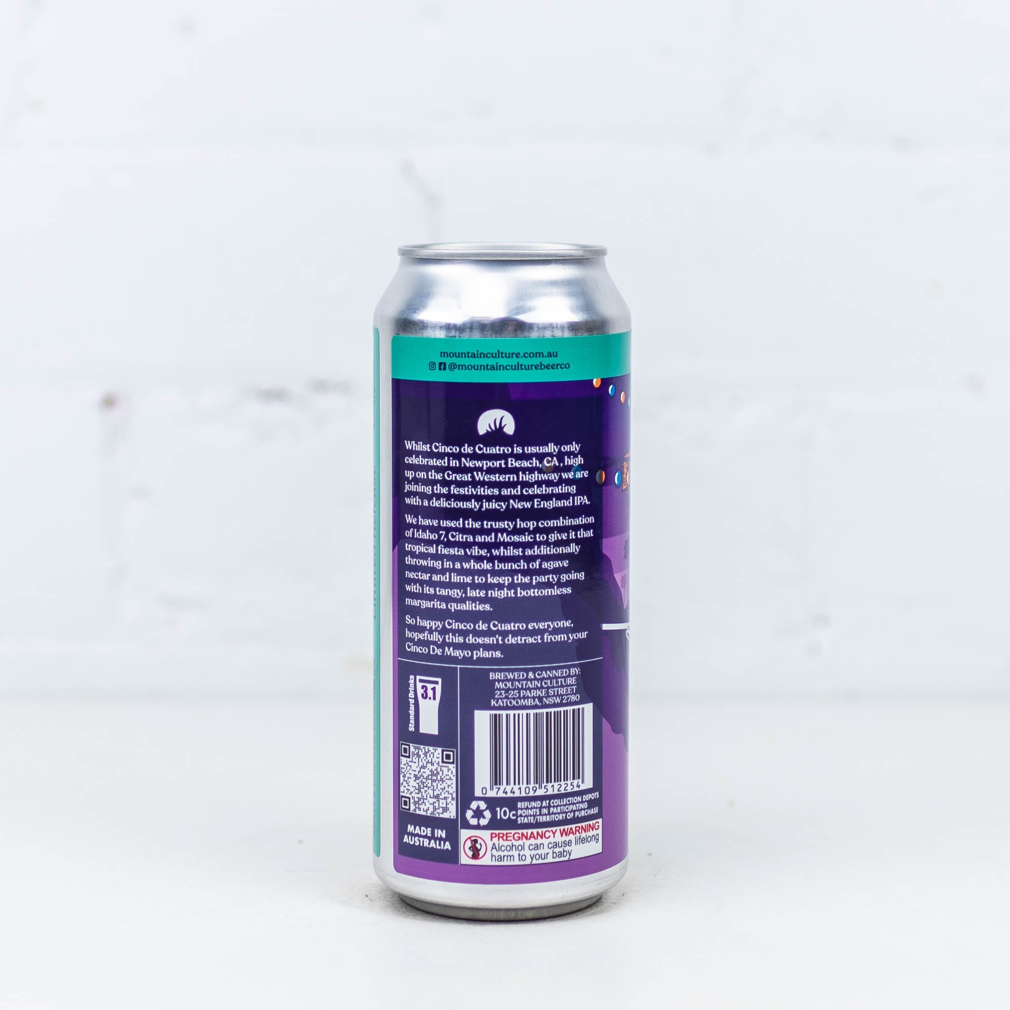 Mountain Culture  - Cinco de Quatro Agave & Lime NEIPA 500ml