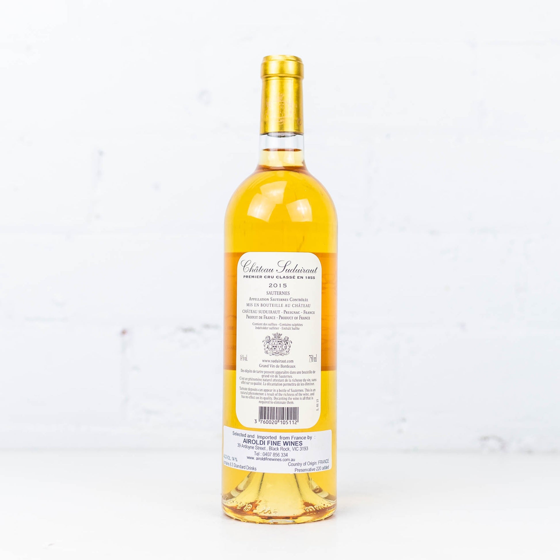 Chateau Suduiraut - Premier Cru Classe Sauternes 2015