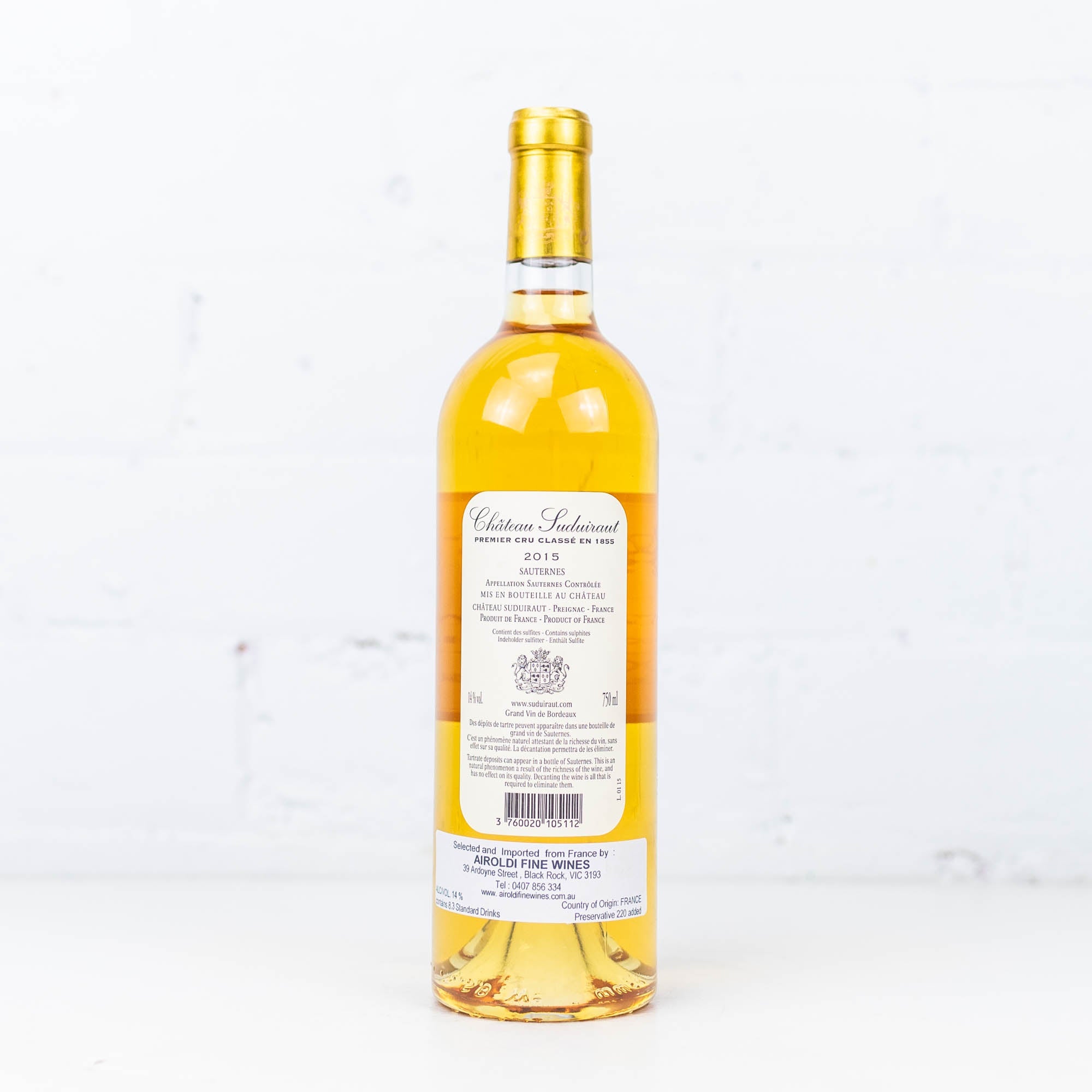 Chateau Suduiraut - Premier Cru Classe Sauternes 2015