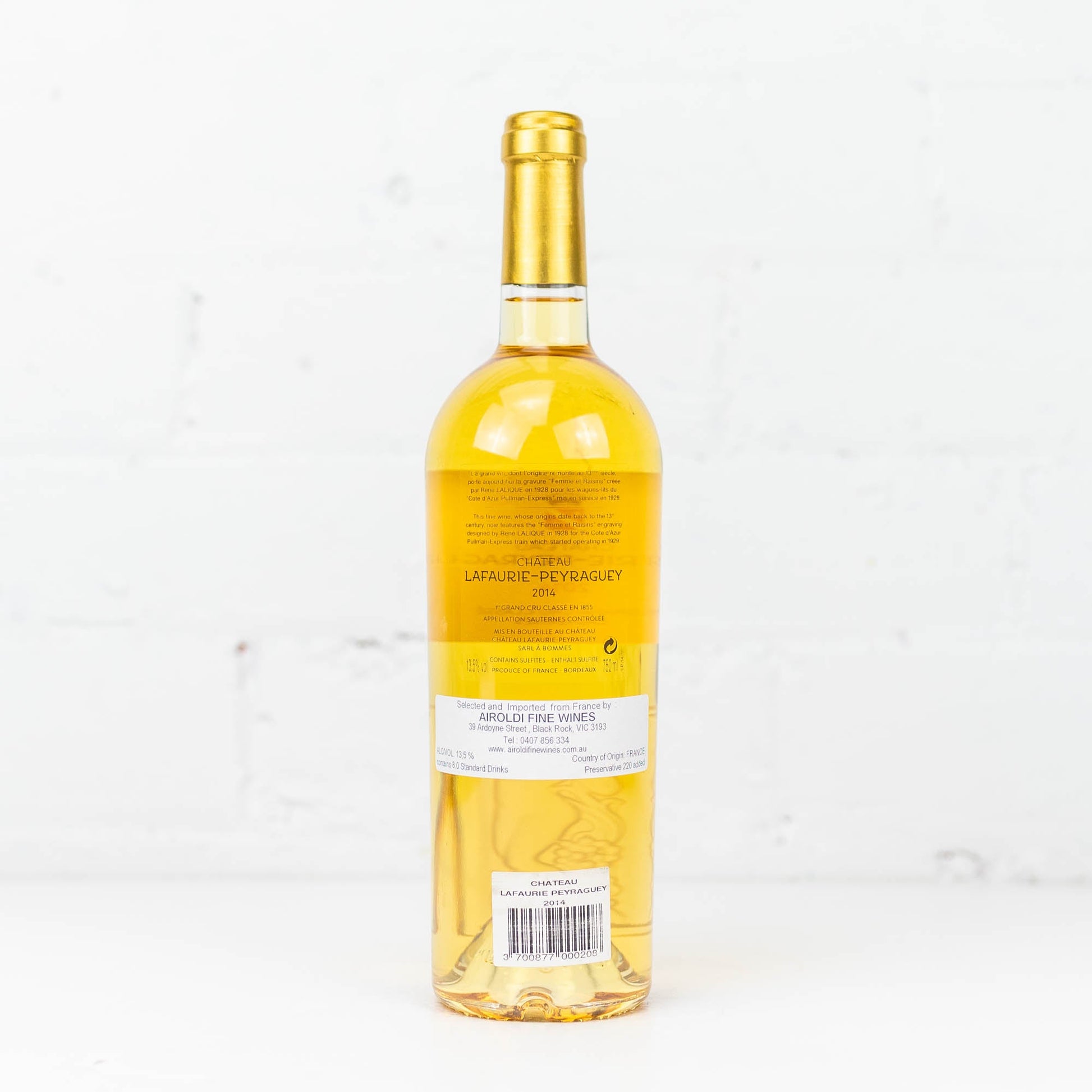 Chateau Lafaurie-Peyraguey - 1er Grand Cru Classe Sauternes 2014 750ml