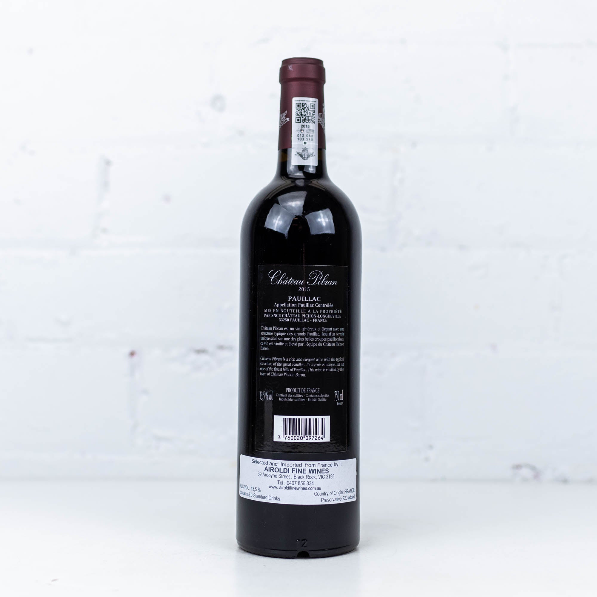 Chateau Pibran - Pauillac 2015 750ml