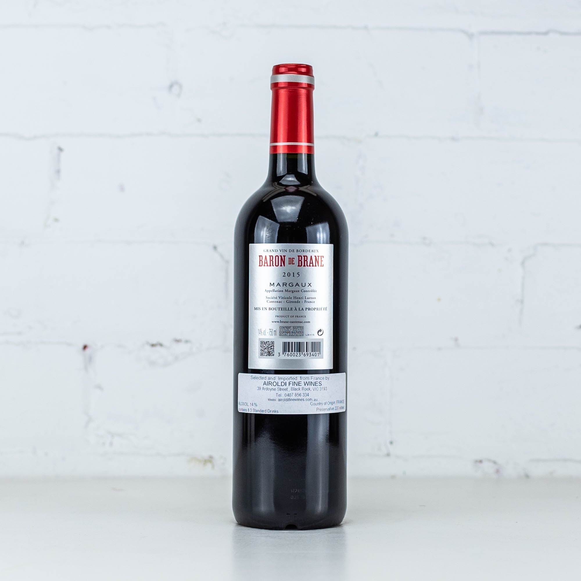 Brane Cantenac - Baron De Brane Margaux 2015 750ml