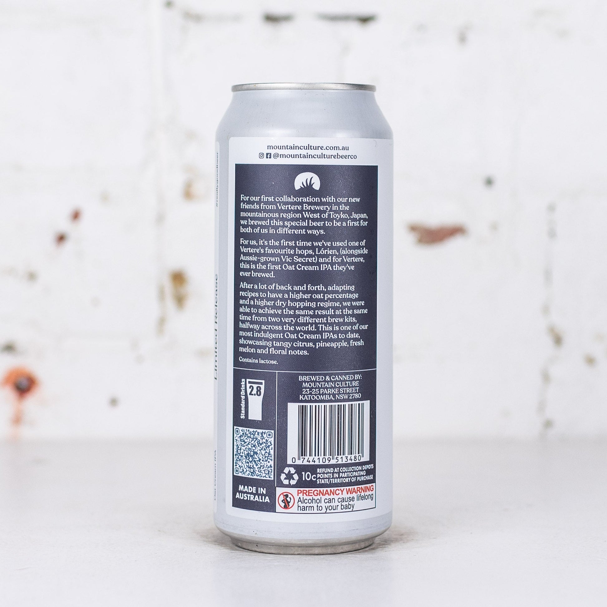 Mountain Culture x VERTERE 'Carpe Noctem' Oat Cream IPA