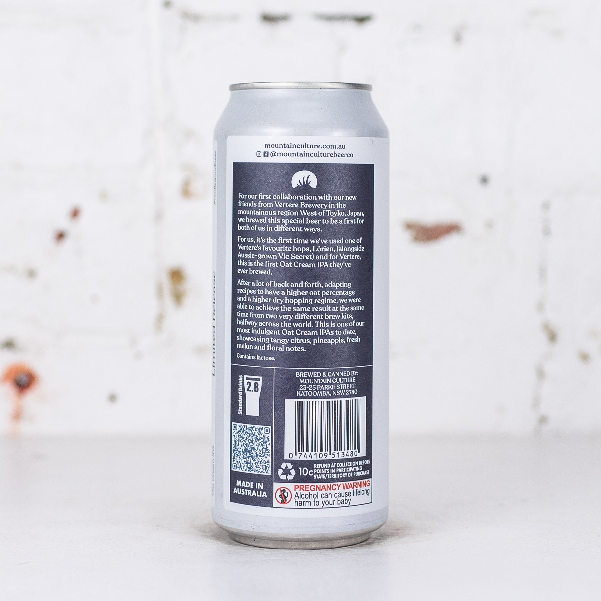 Mountain Culture x VERTERE 'Carpe Noctem' Oat Cream IPA