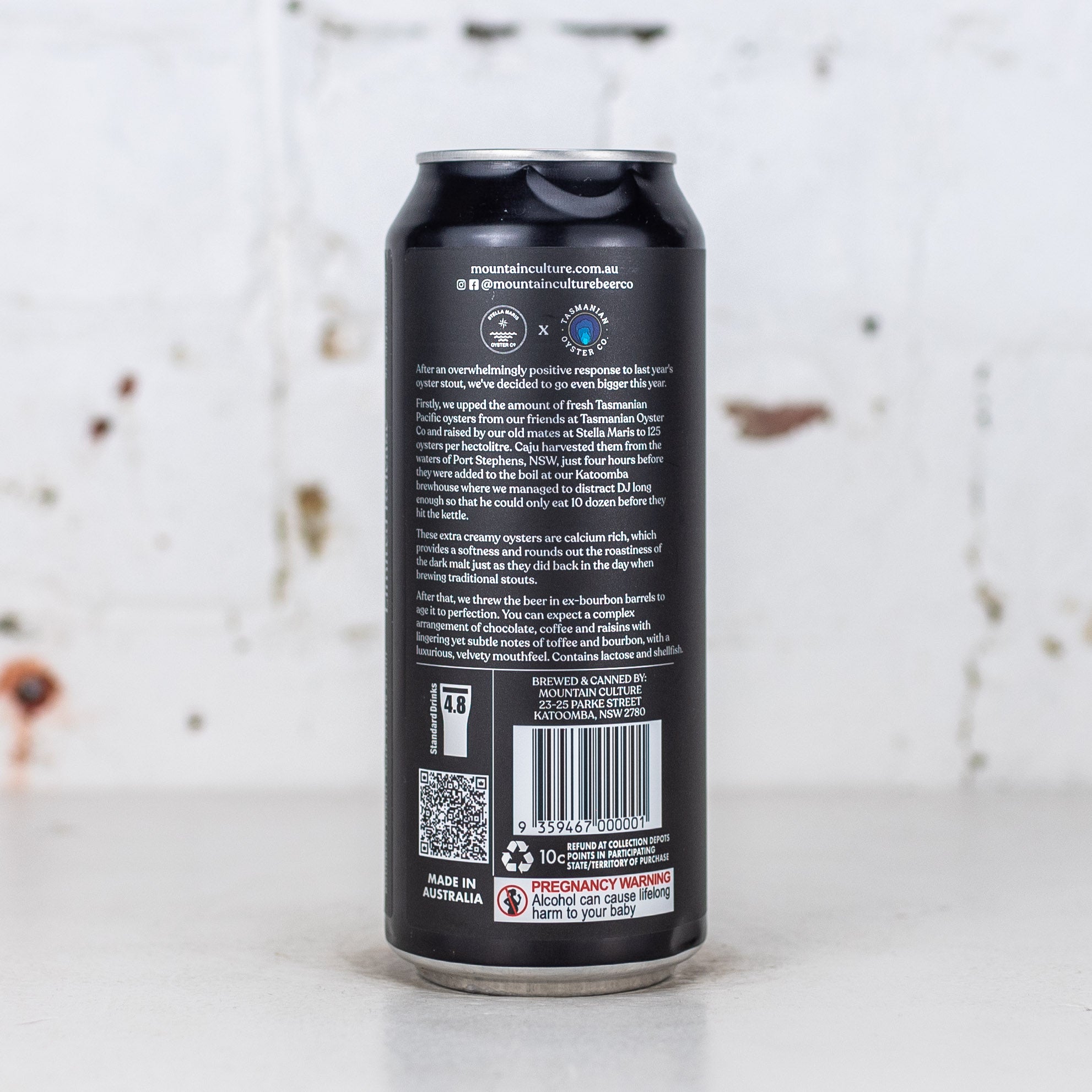 Mountain Culture x Stella Maris x Tasmanian Oyster Co 'Entropy' Bourbon Barrel-Aged Oyster Stout
