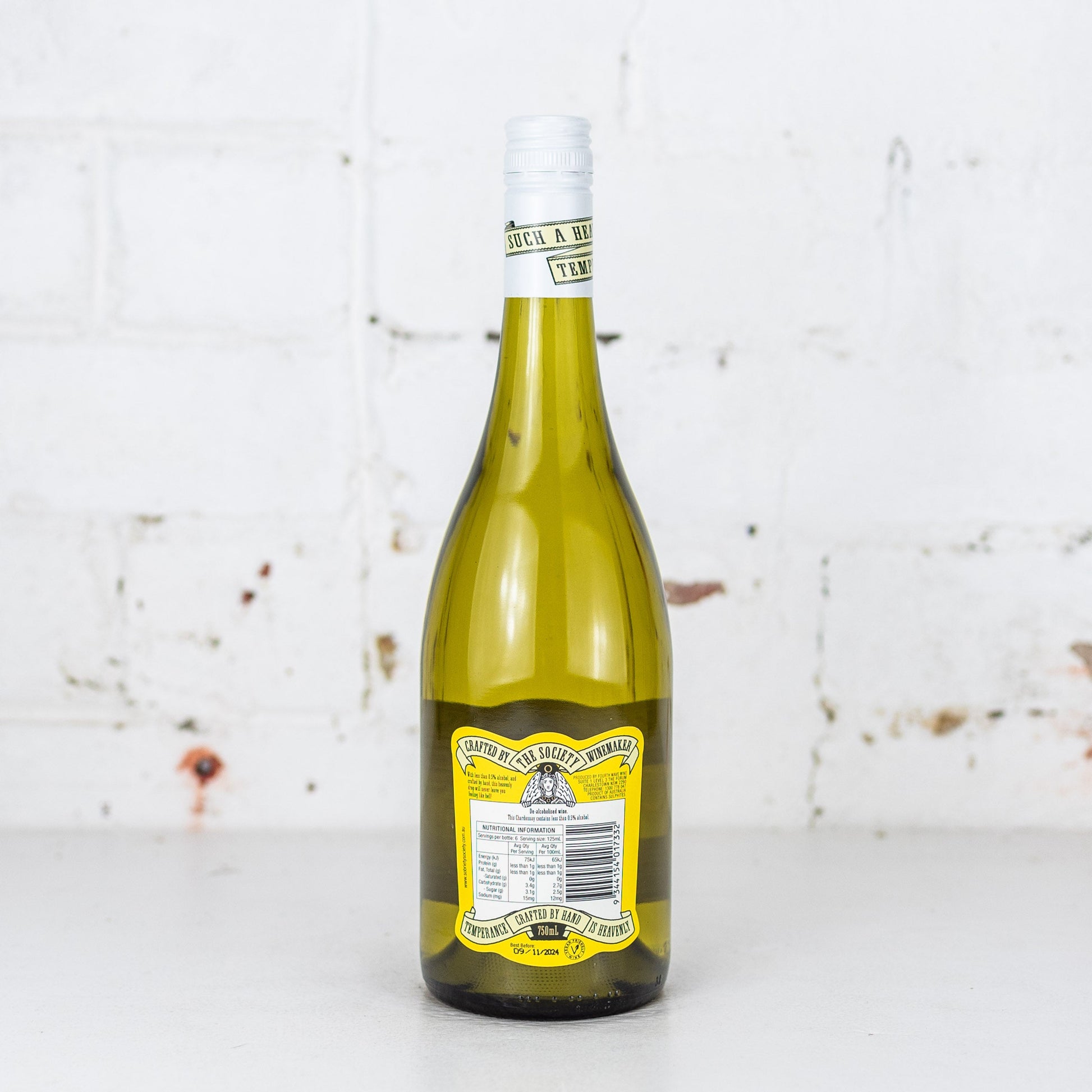 Sobriety Society - Zero Alcohol Chardonnay NV 750ml