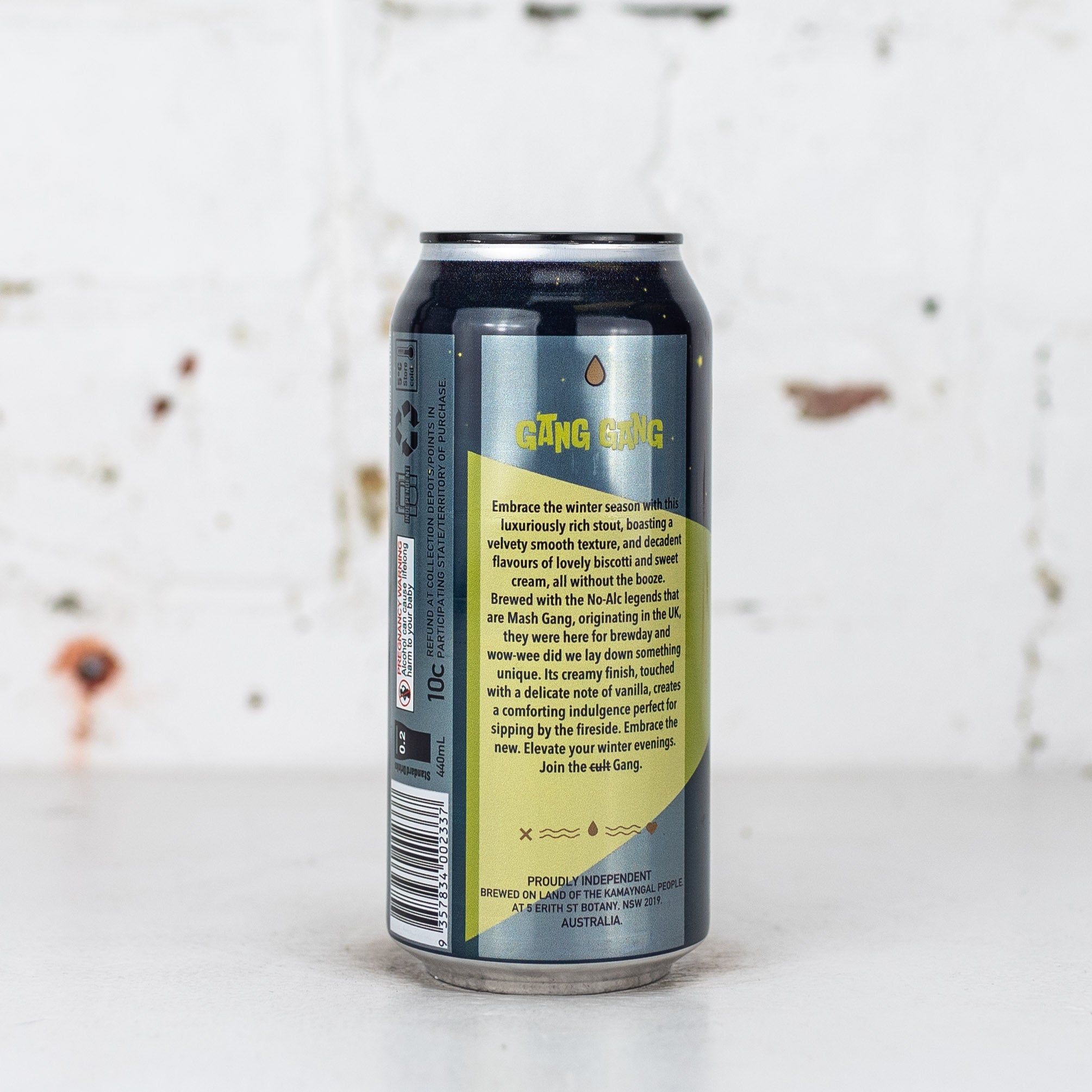 One Drop x Mash Gang 'Gang Gang' Non Alc Biscotti Pastry Stout