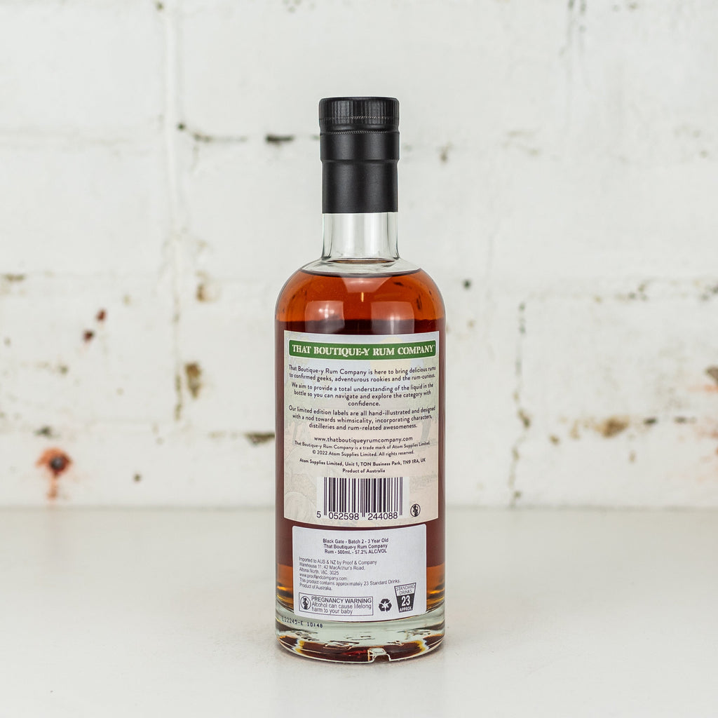 That Boutiquey Rum Co - Black Gate 3 YO Rum Batch 2 500ml
