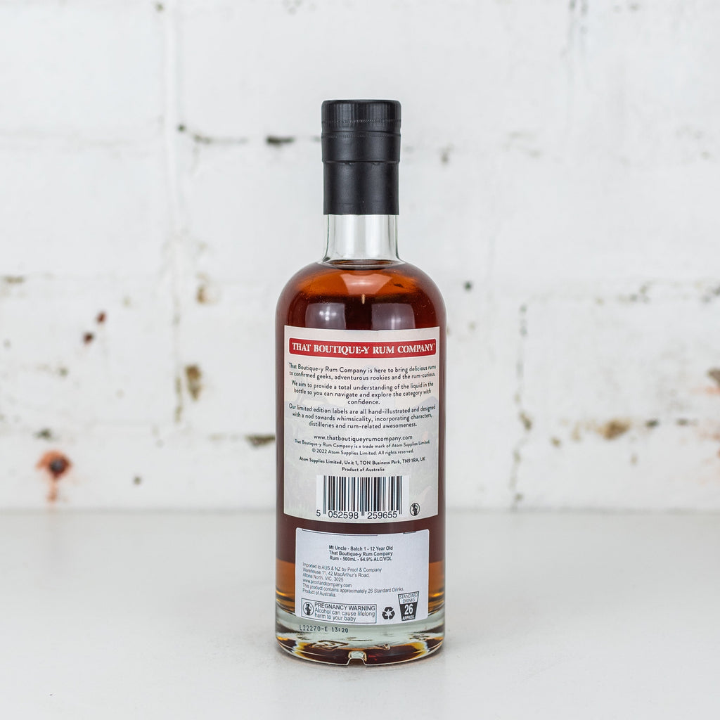 That Boutiquey Rum Co - Mt Uncle 12 YO Rum Batch 1 500ml