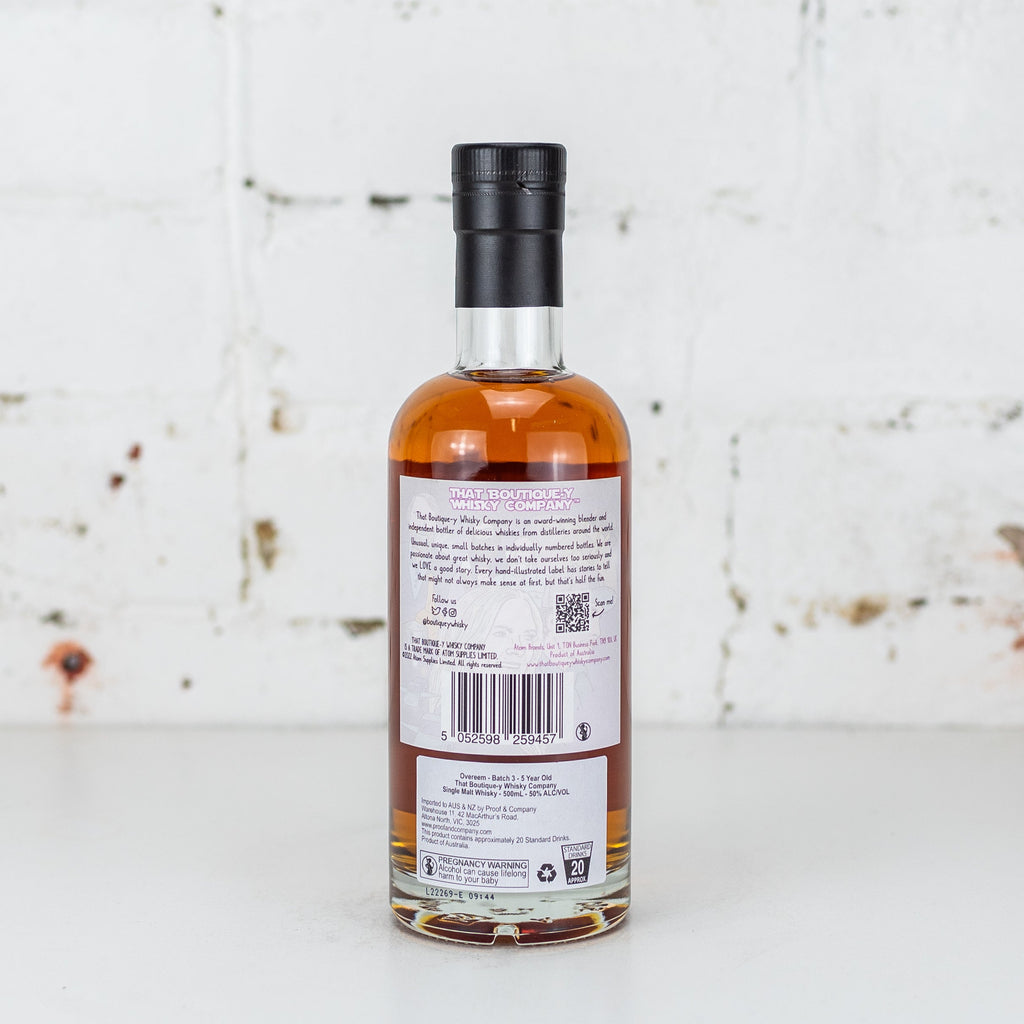 That Boutiquey Whisky Co - Overeem 5 YO Single Malt Batch 3 500ml