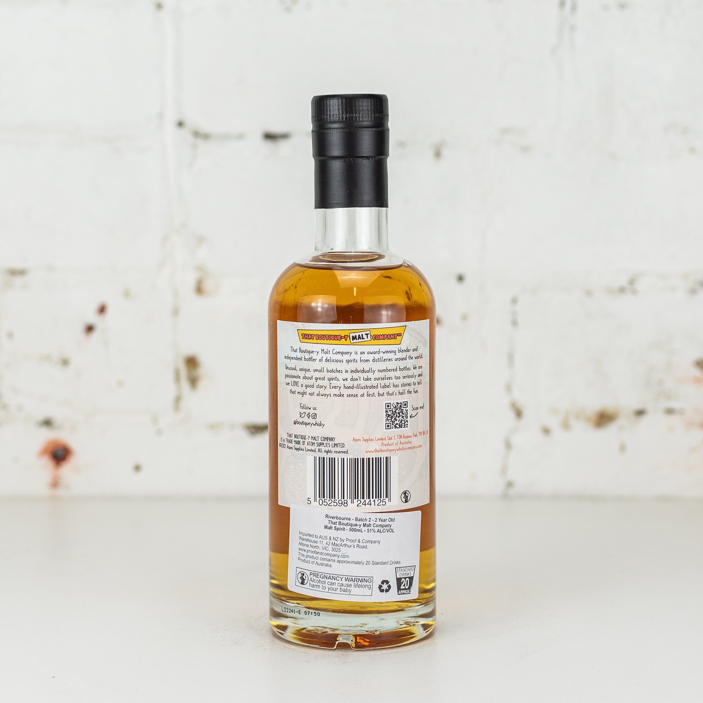 That Boutiquey Whisky Co - Riverbourne 2 YO Single Malt Batch 2 500ml