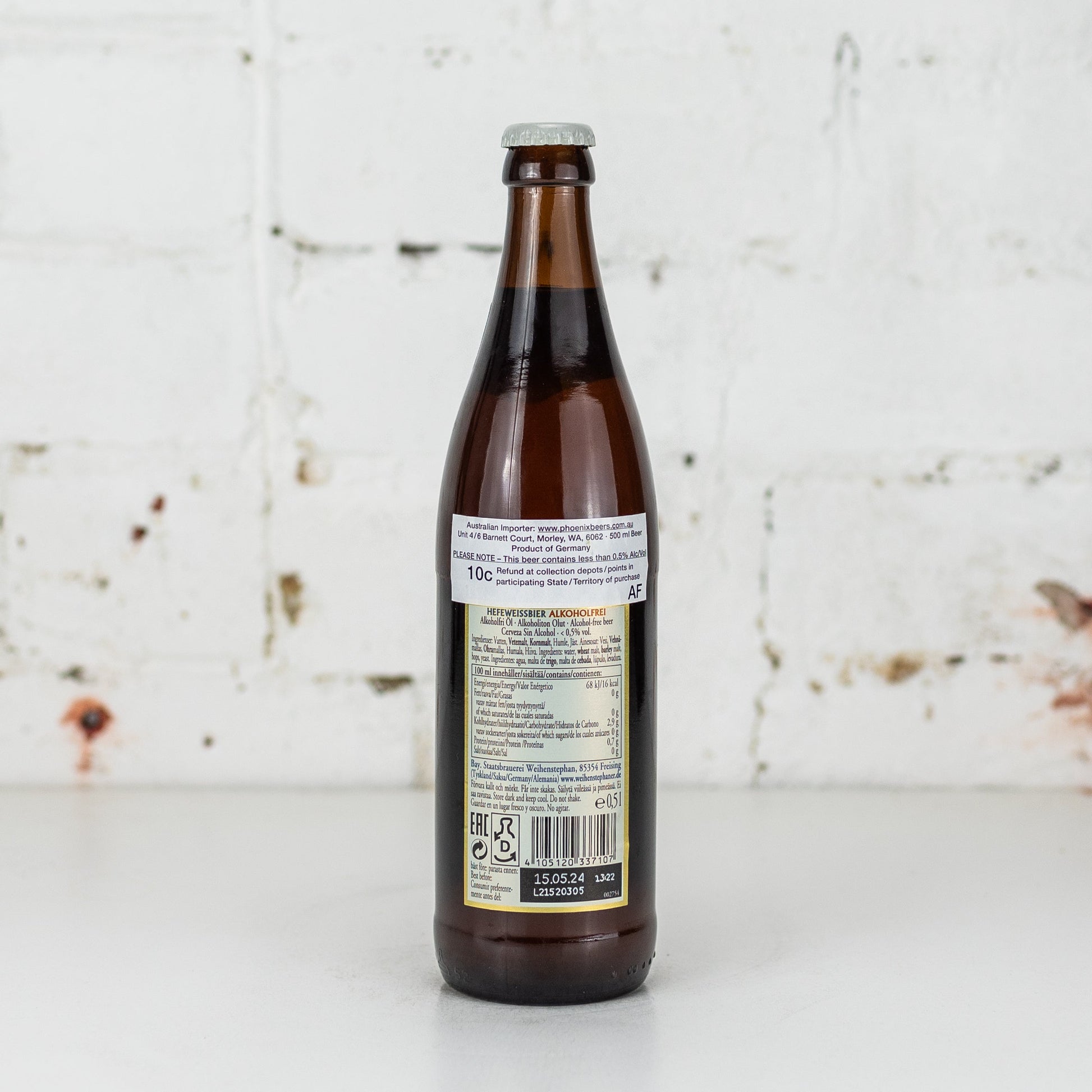 Weihenstephaner - Alkoholfrei Hefeweissebier 500ml