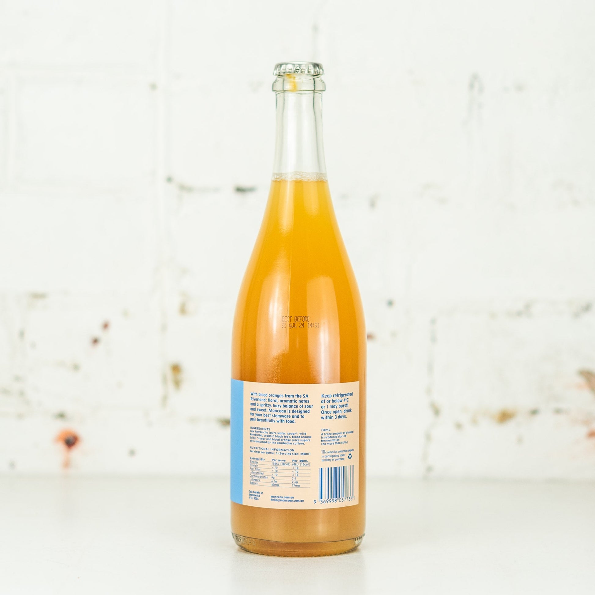 Monceau Co. - Pet Nat Kombucha Blood Orange 750ml