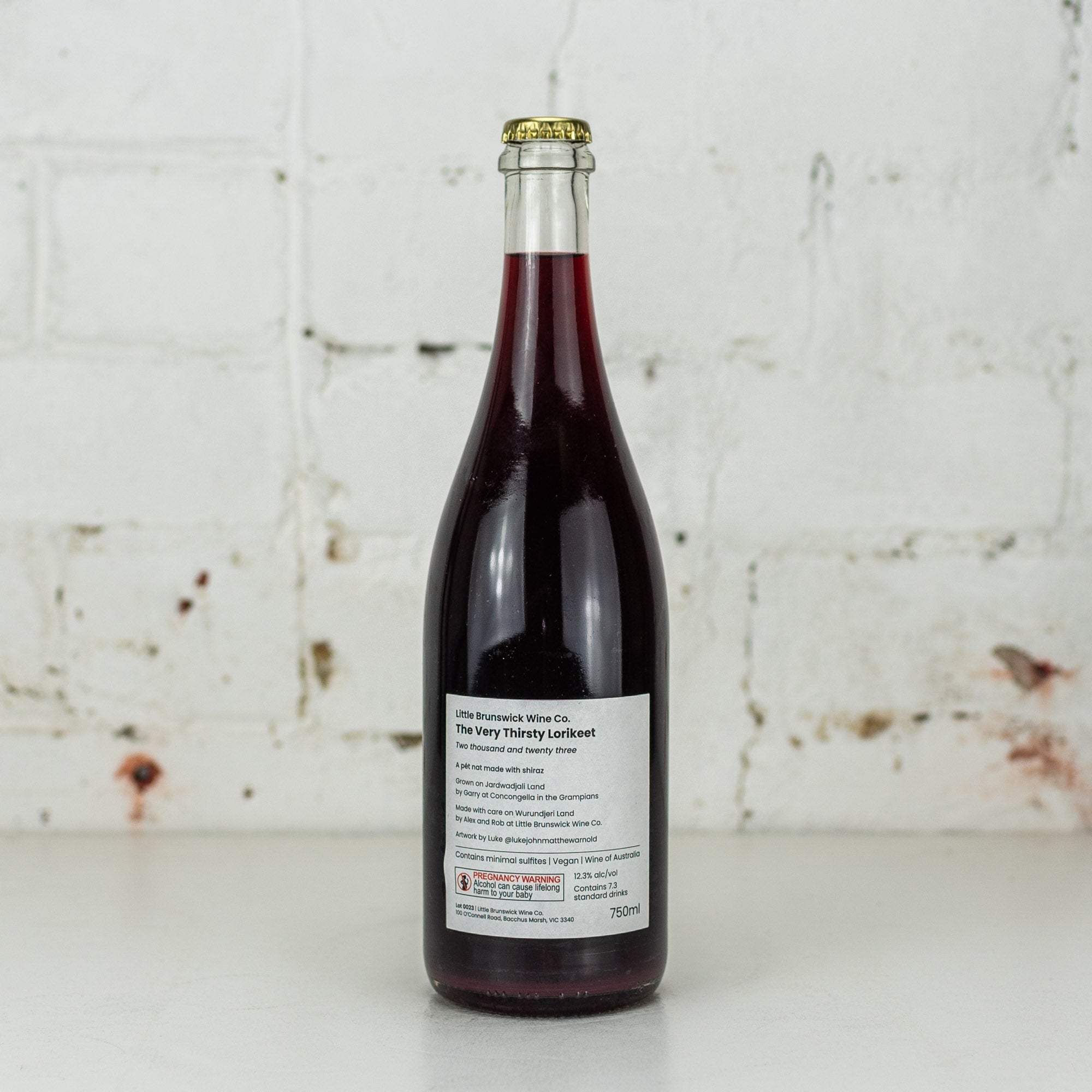 Little Brunswick Wine Co - Tidy Town The Very Thirsty Lorikeet Shiraz Pet Nat 750ml