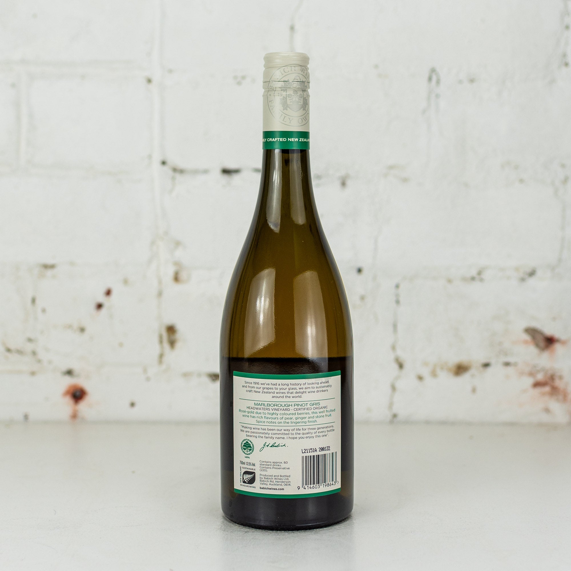 Babich - Organic Marlborough Pinot Gris 750ml