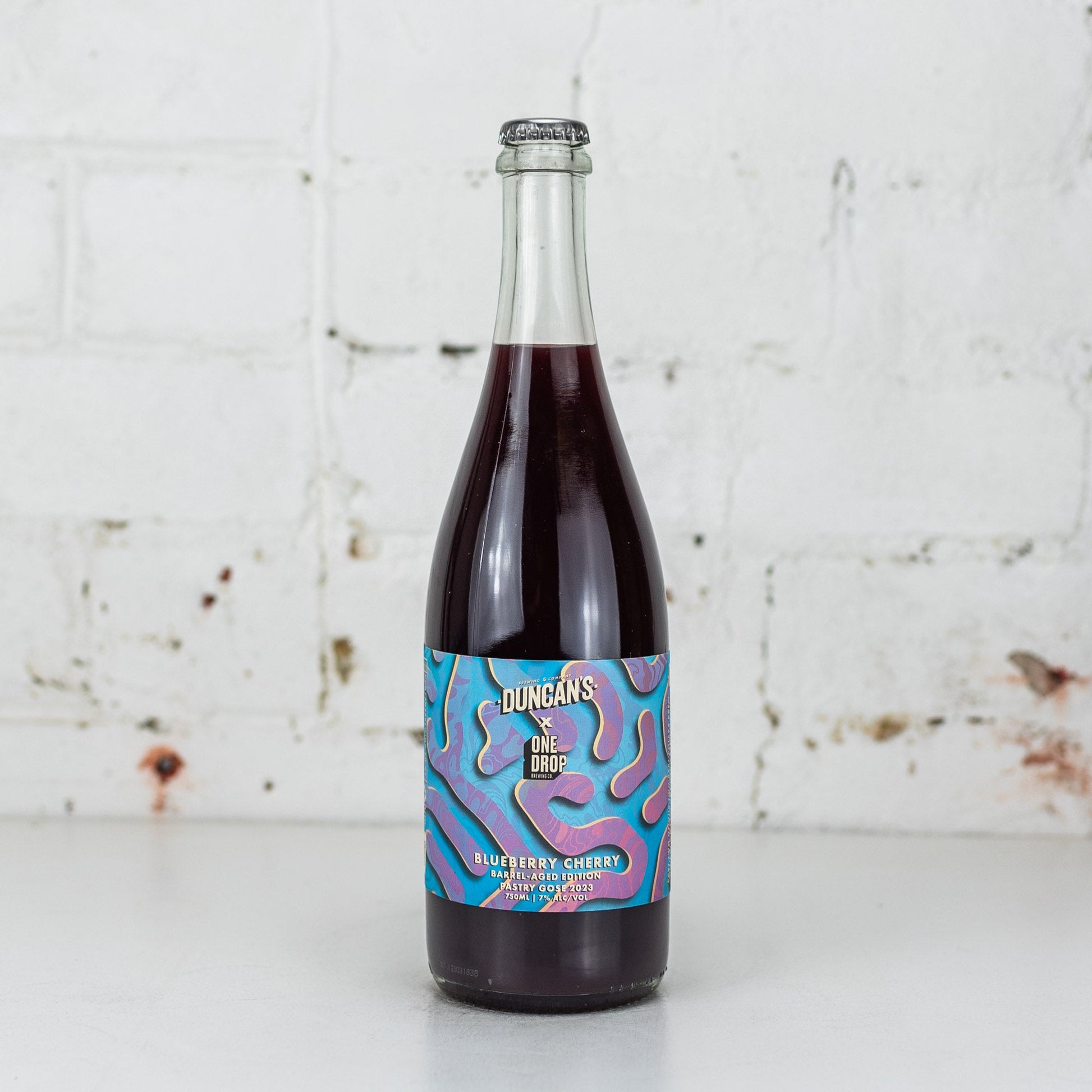 Duncan's x One Drop 'Blueberry Cherry Barrel Aged Edition 2023' Pastry Gose 750ml
