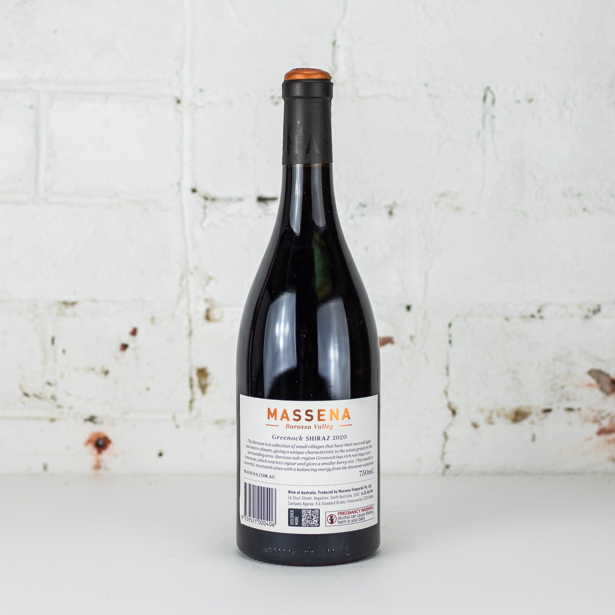Massena - Single Vineyard Greenock Shiraz 2020 750ml