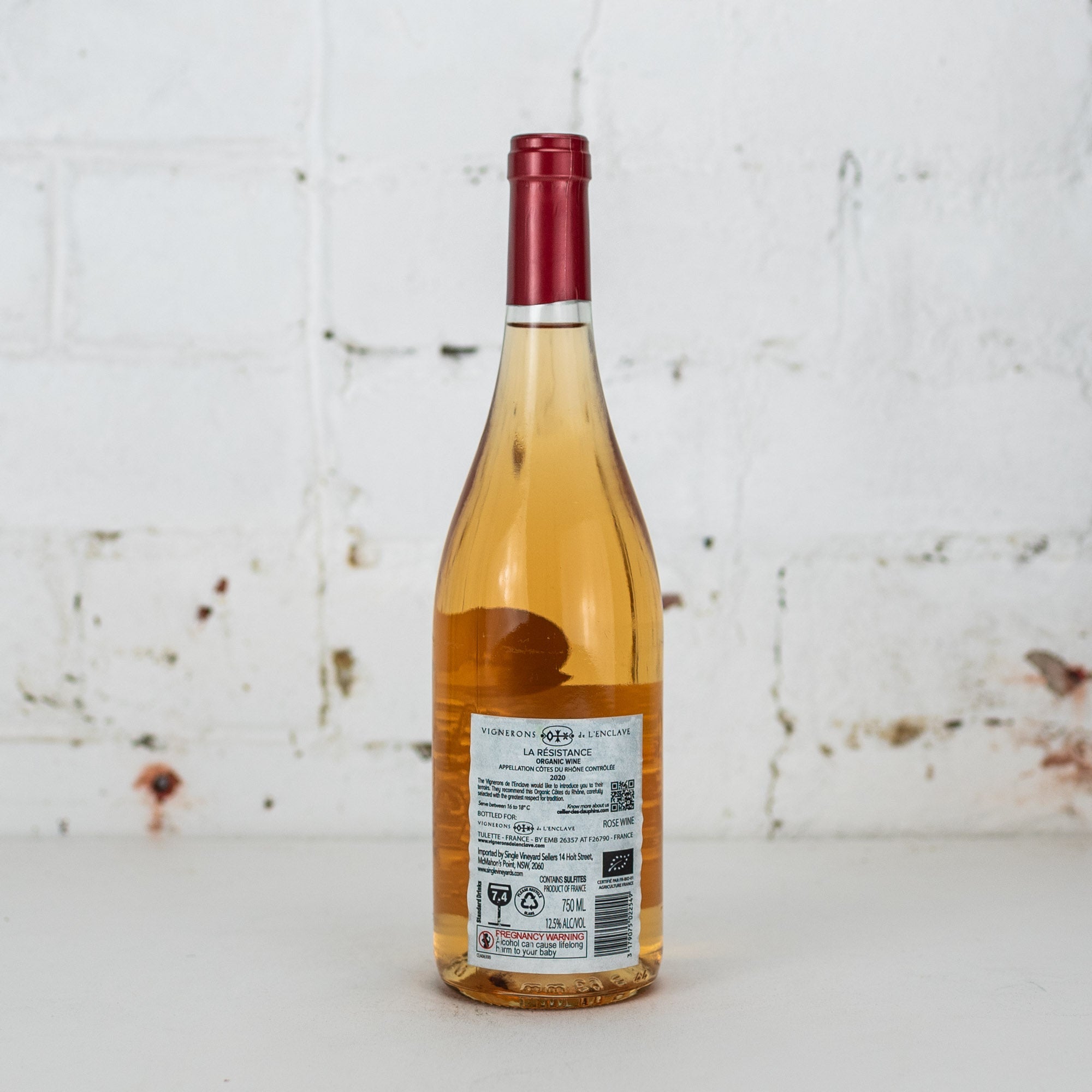 Vignerons de L'Enclave - La Resistance Organic Rose 2020 750ml