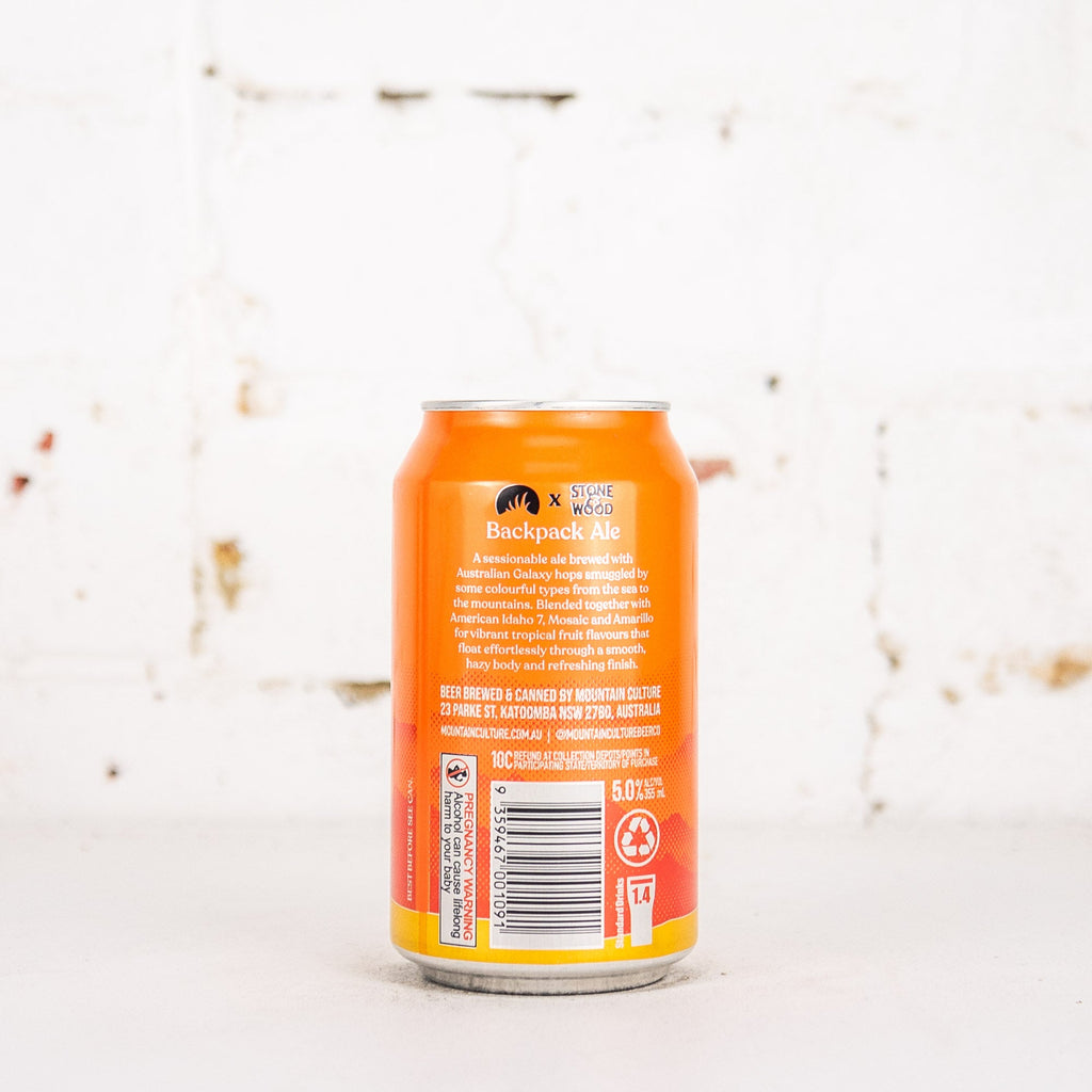 Mountain Culture x Stone & Wood 'Backpack Ale' Hazy Pale