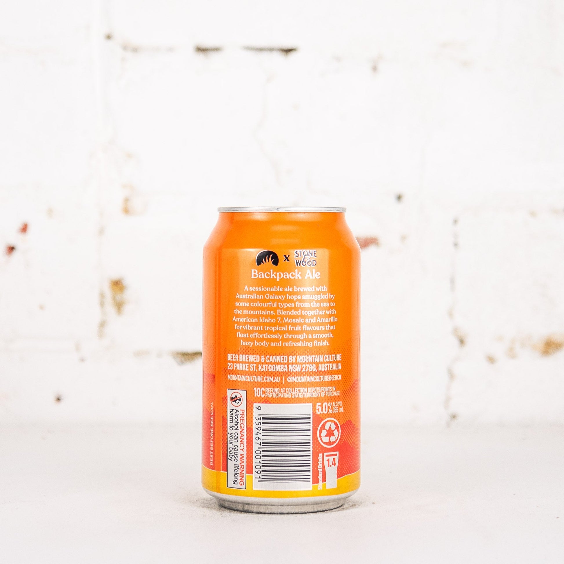 Mountain Culture x Stone & Wood 'Backpack Ale' Hazy Pale