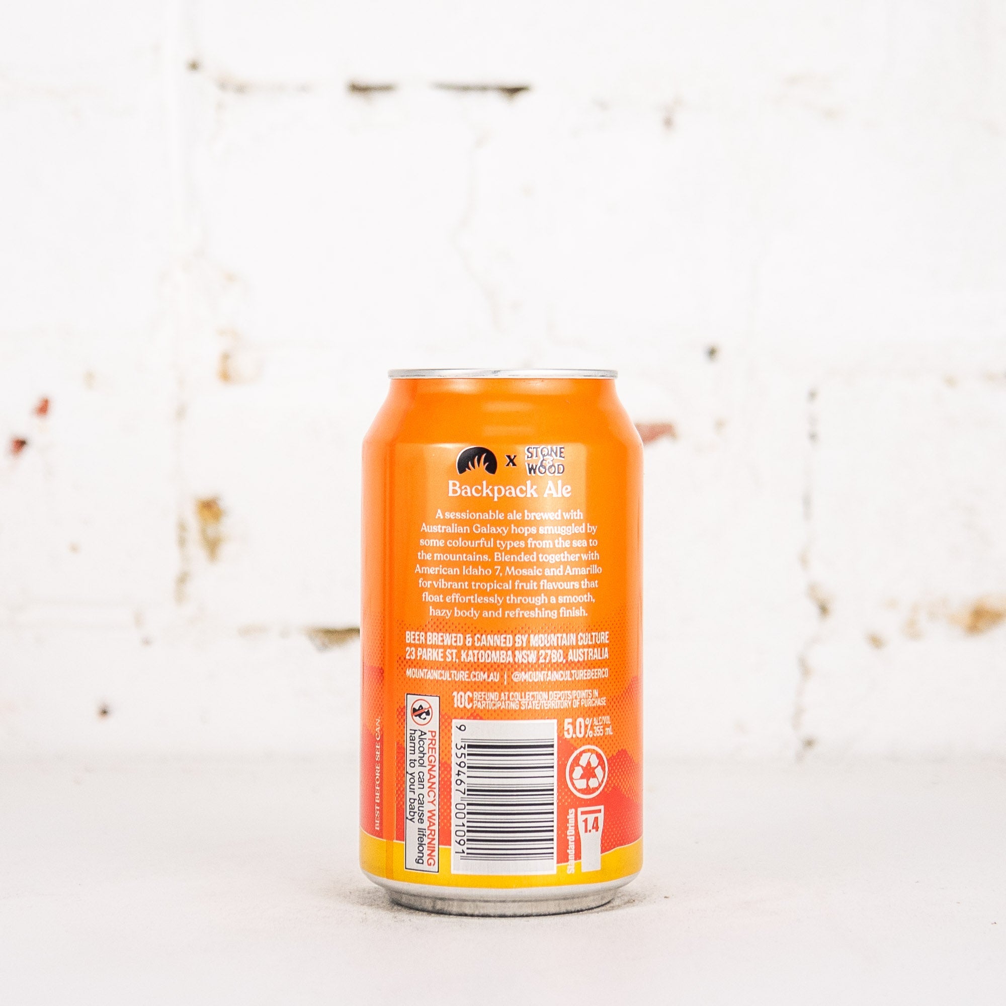 Mountain Culture x Stone & Wood 'Backpack Ale' Hazy Pale