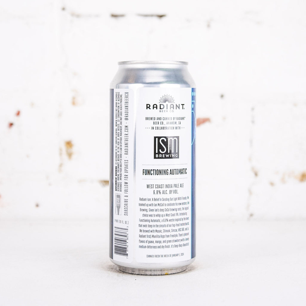 Radiant x ISM 'Functioning Automatic' West Coast IPA