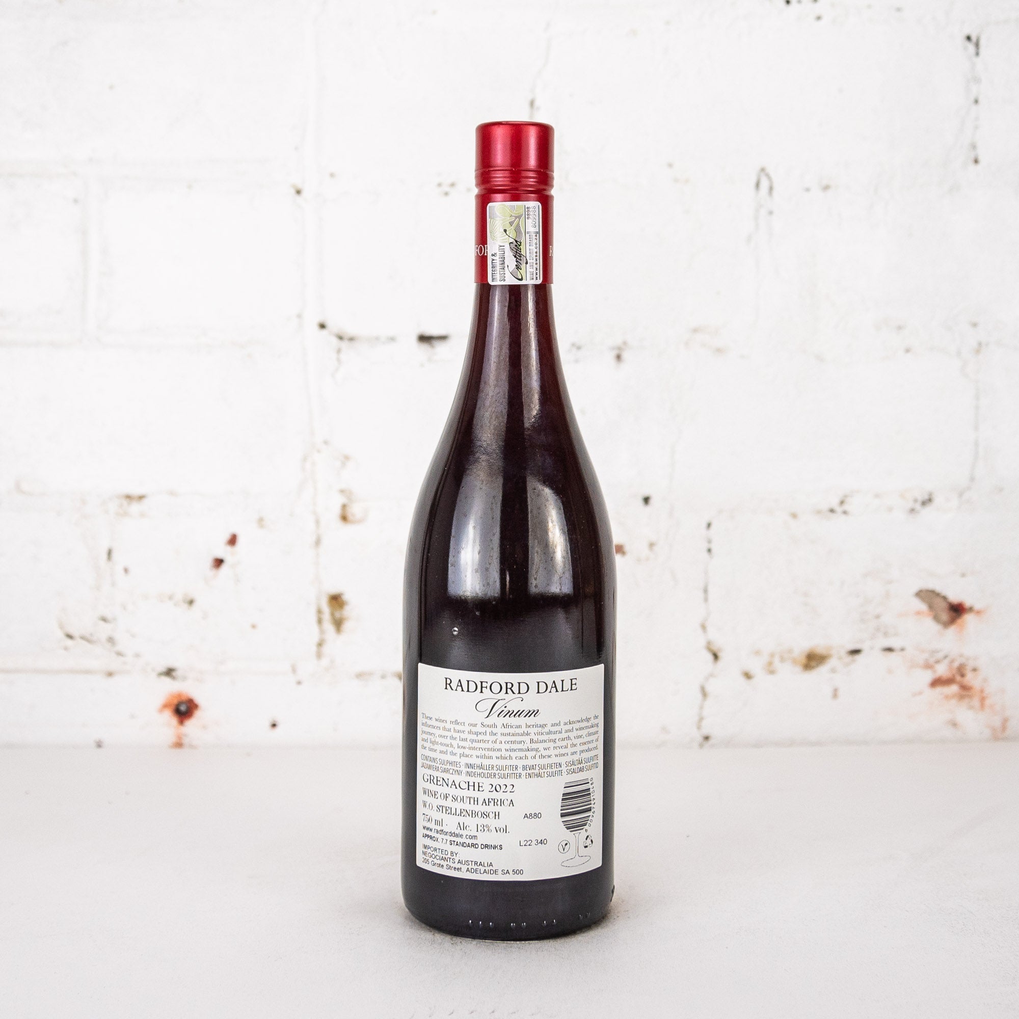 Radford Dale - Vinum Stellenbosch Grenache 2022 750ml
