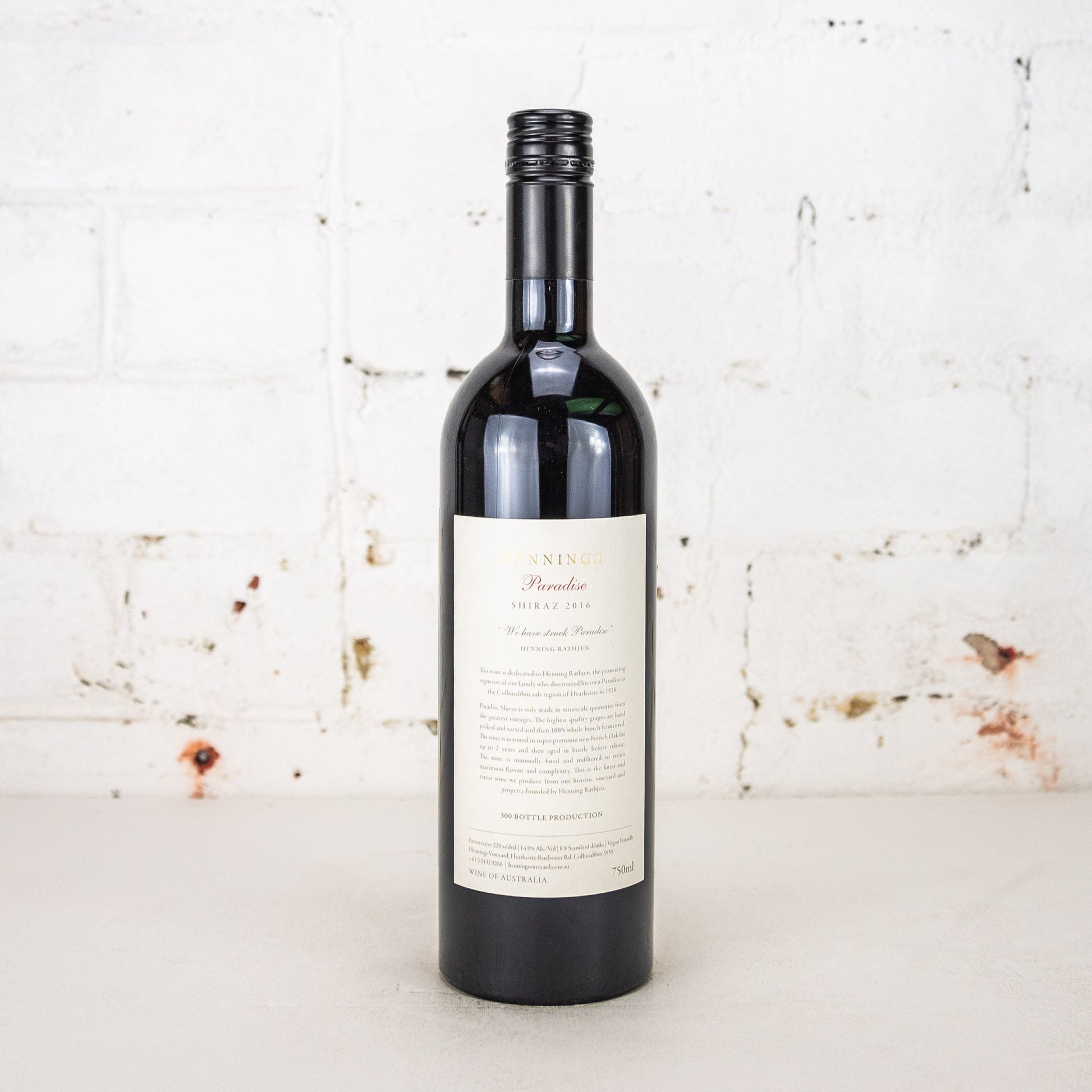 Hennings - Paradise Shiraz 2016 750ml