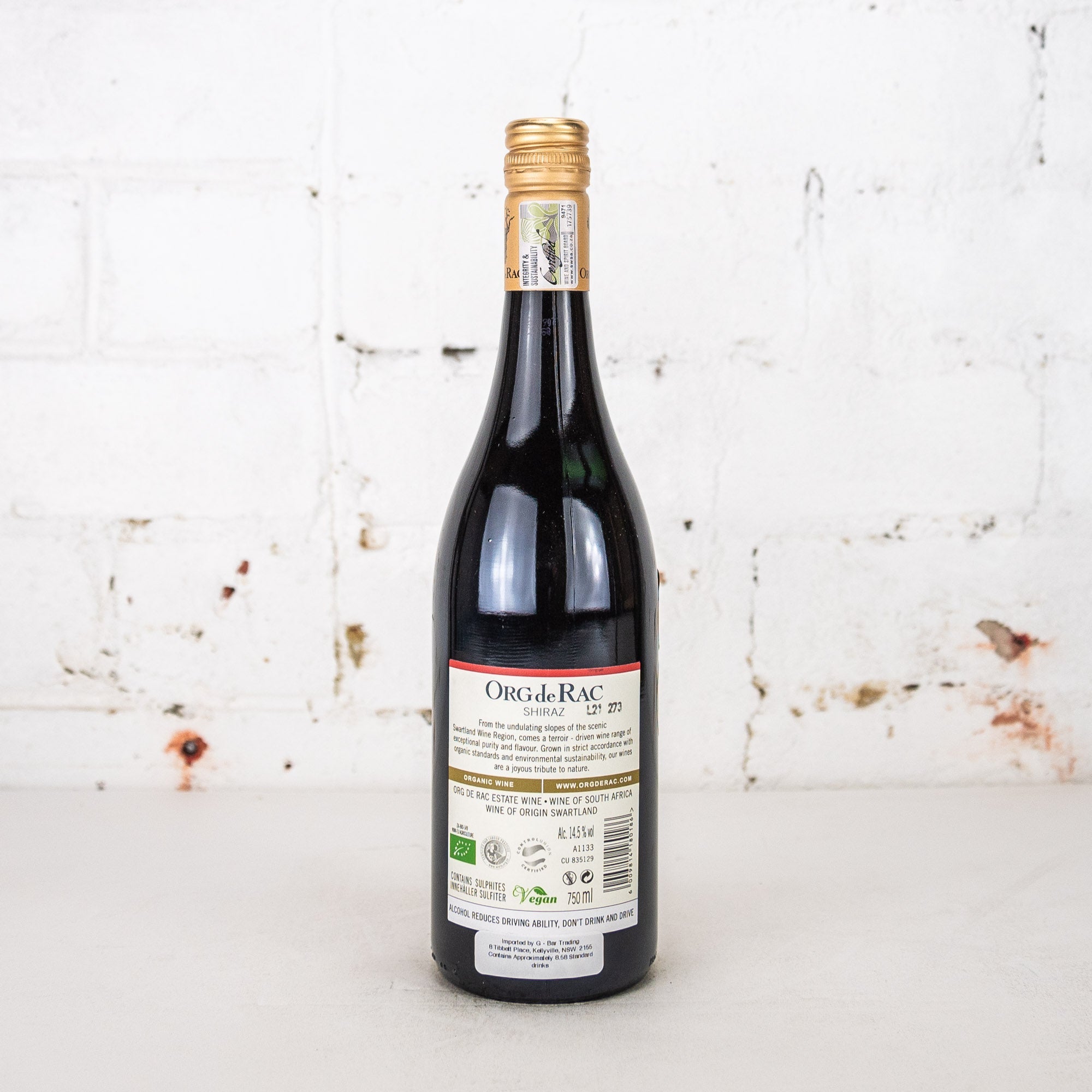 Org de Rac - Shiraz 2020 750ml