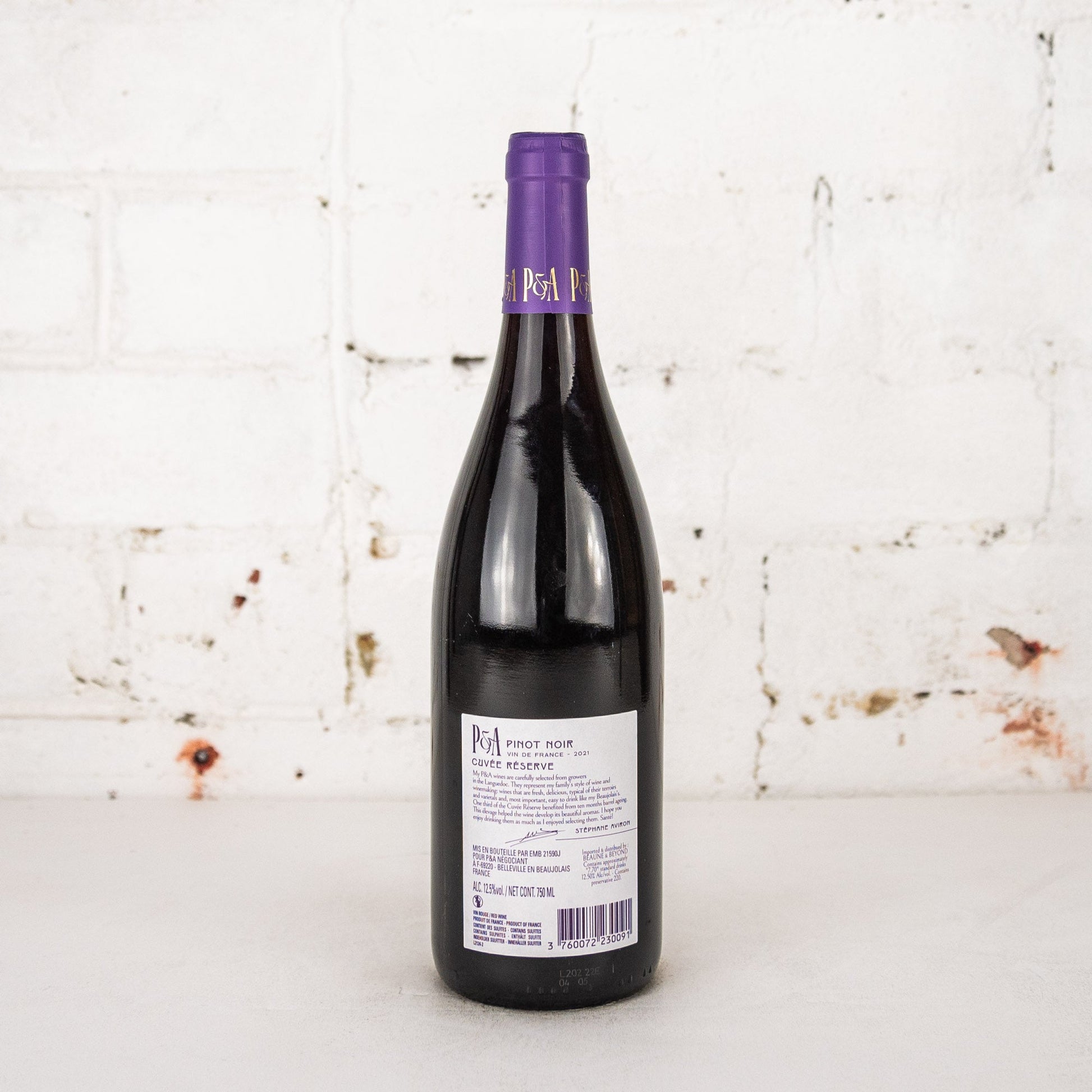P & A Vin de France - Pinot Noir Cuvee Reserve 2021 750ml
