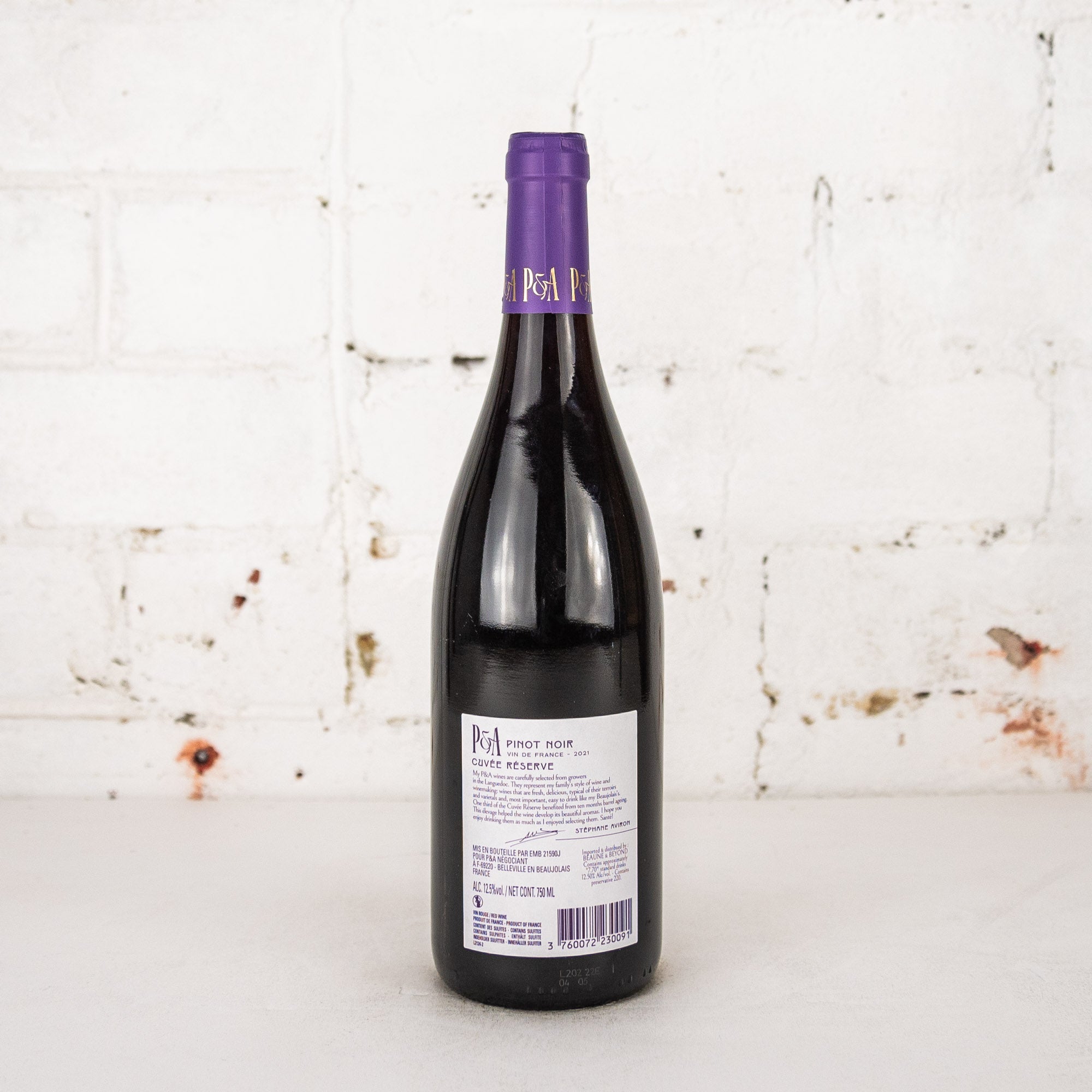 P & A Vin de France - Pinot Noir Cuvee Reserve 2021 750ml
