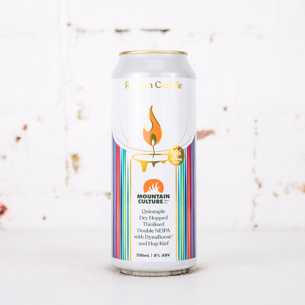 Mountain Culture - Roman Candle 5th Birthday Quintuple Dry Hopped Thiolised Double NEIPA w DynaBoost & Hop Kief