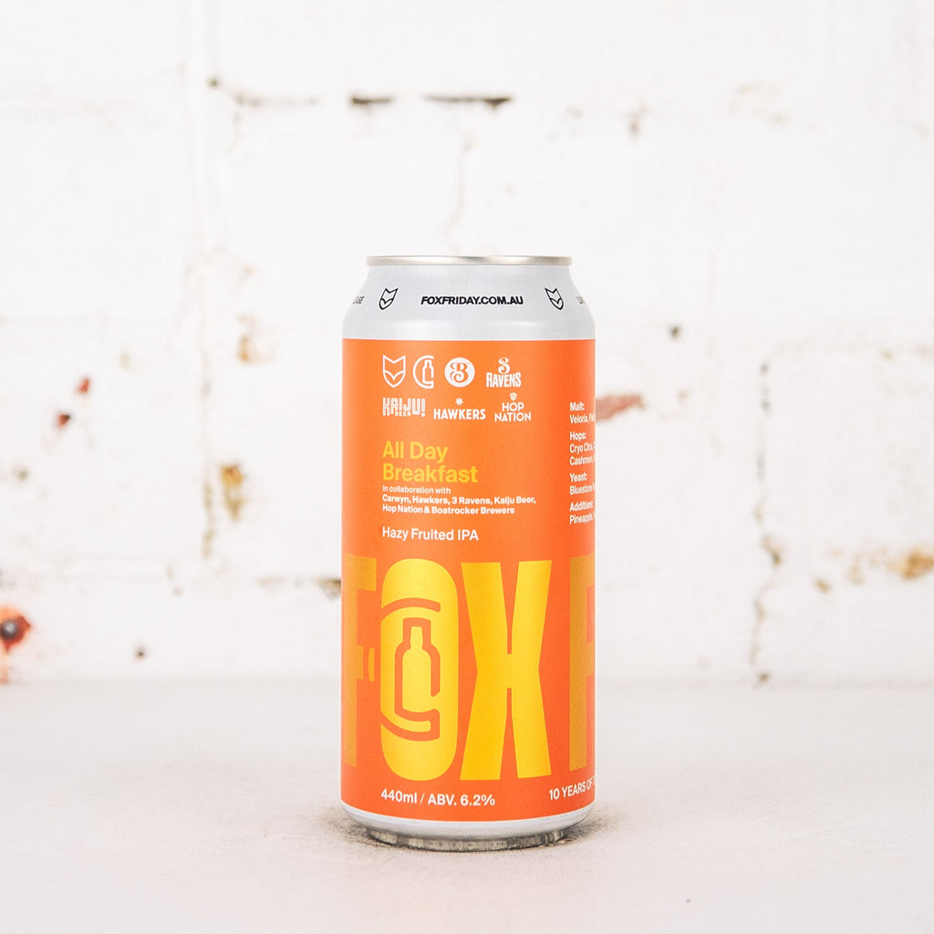 Fox Friday x Carwyn x Hop Nation x 3 Ravens x Boatrocker x Kaiju x Hawkers 'All Day Breakfast' Hazy Fruited IPA