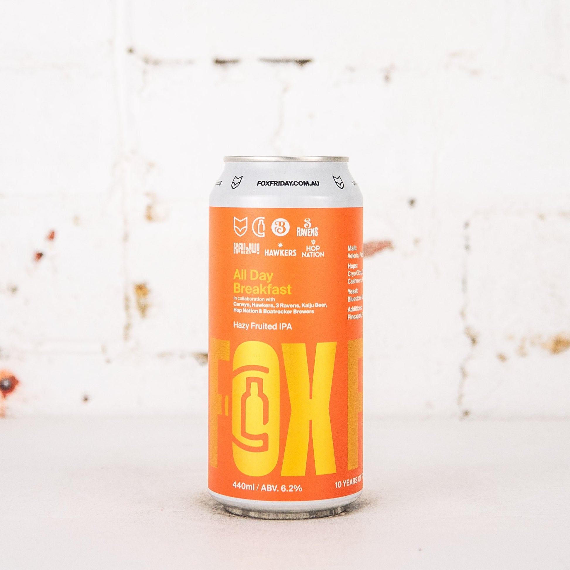 Fox Friday x Carwyn x Hop Nation x 3 Ravens x Boatrocker x Kaiju x Hawkers 'All Day Breakfast' Hazy Fruited IPA
