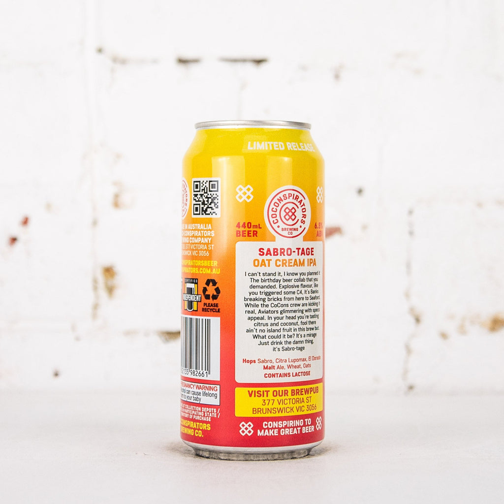CoConspirators x Banks 'Sabro-tage' Oat Cream IPA