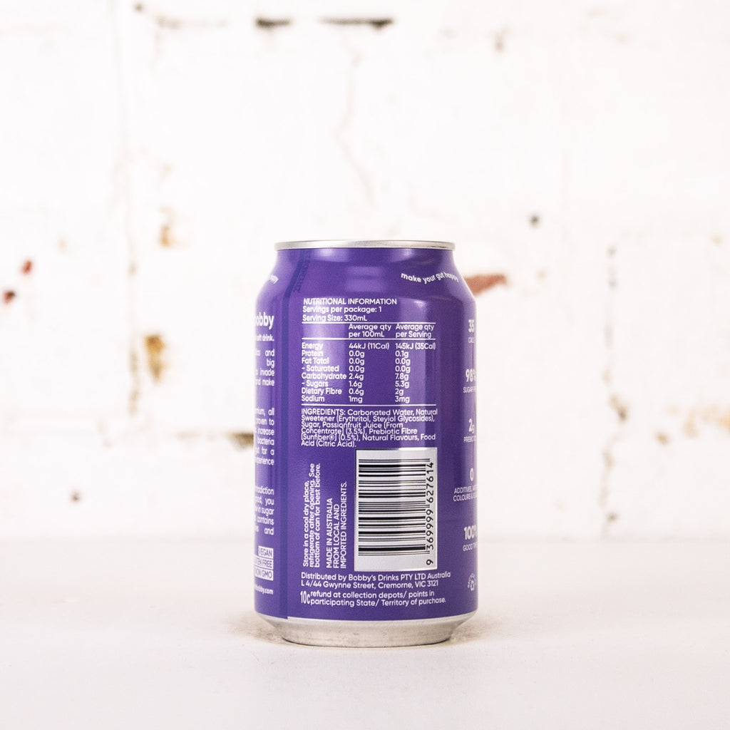 Bobby - Passionfruit Prebiotic Soft Drink
