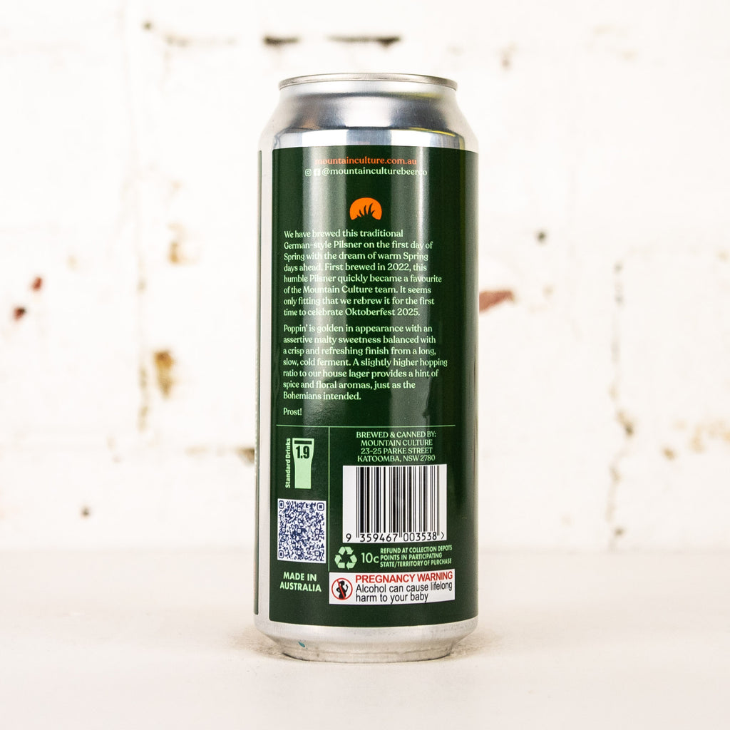 Mountain Culture - Poppin' Pilsner