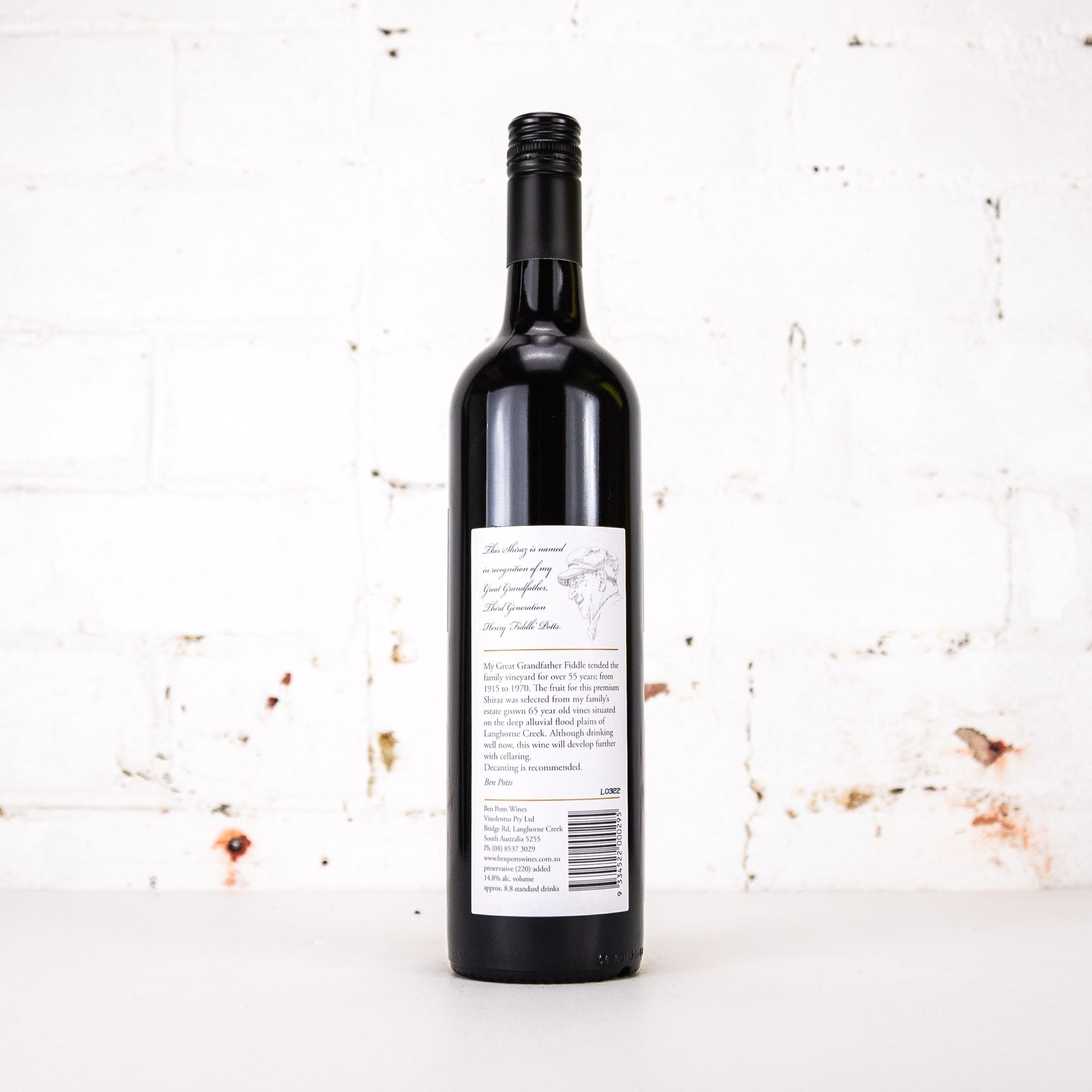 Ben Potts - Fiddler's Block Shiraz 2019 750ml