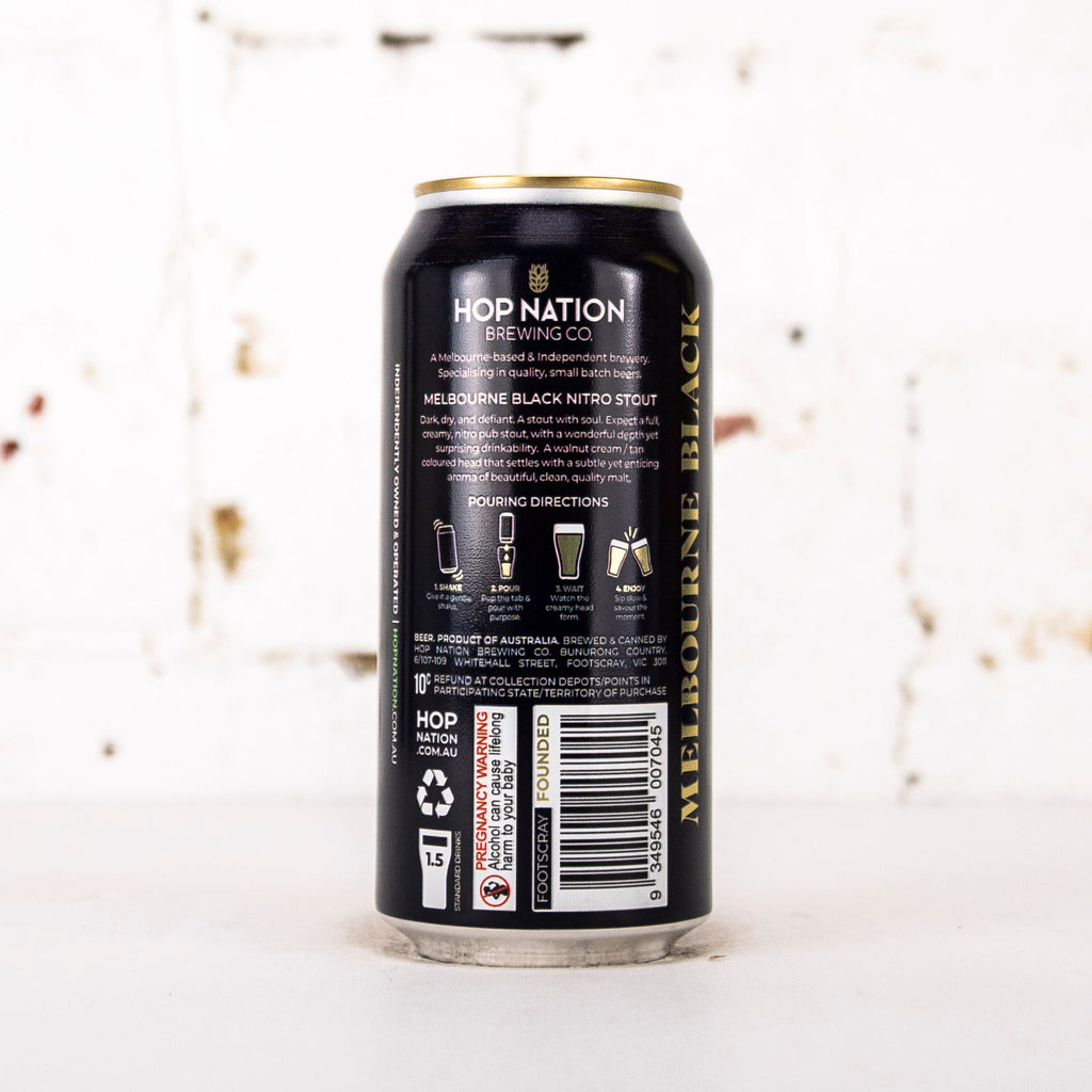 Hop Nation - Melbourne Black Nitro Pub Stout 440ml
