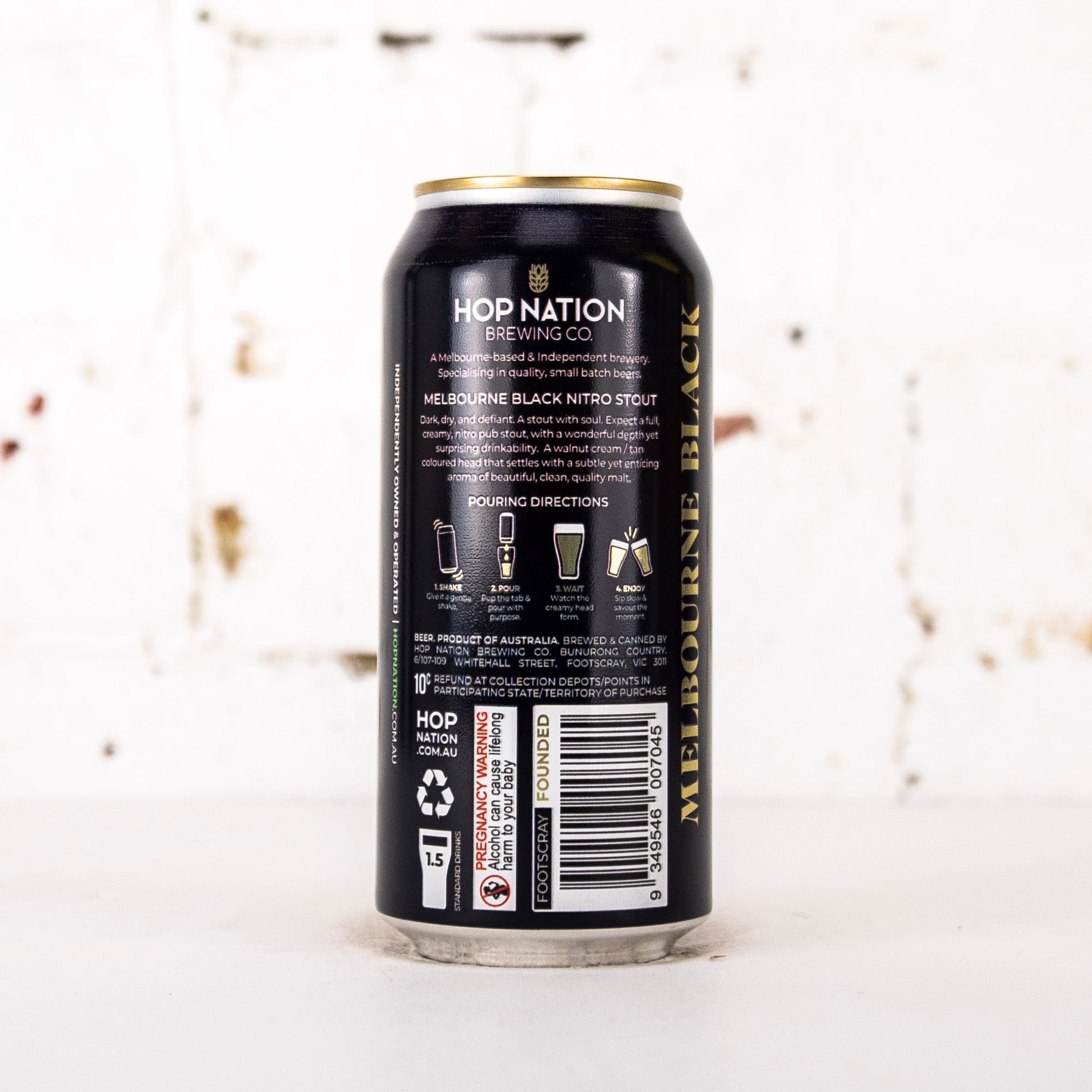 Hop Nation - Melbourne Black Nitro Pub Stout 440ml