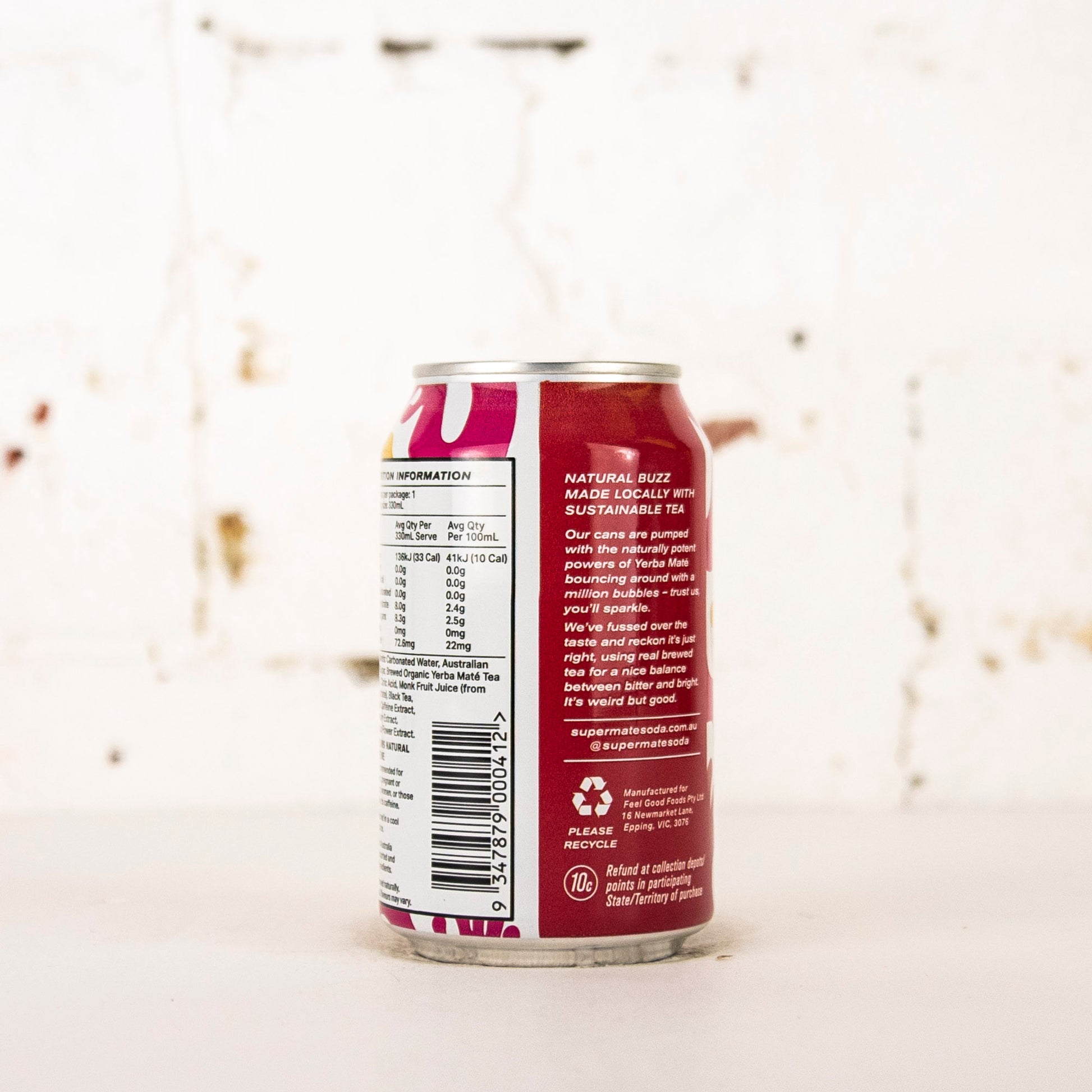 Supermaté - Yerba Maté Soda with Hibiscus 330ml