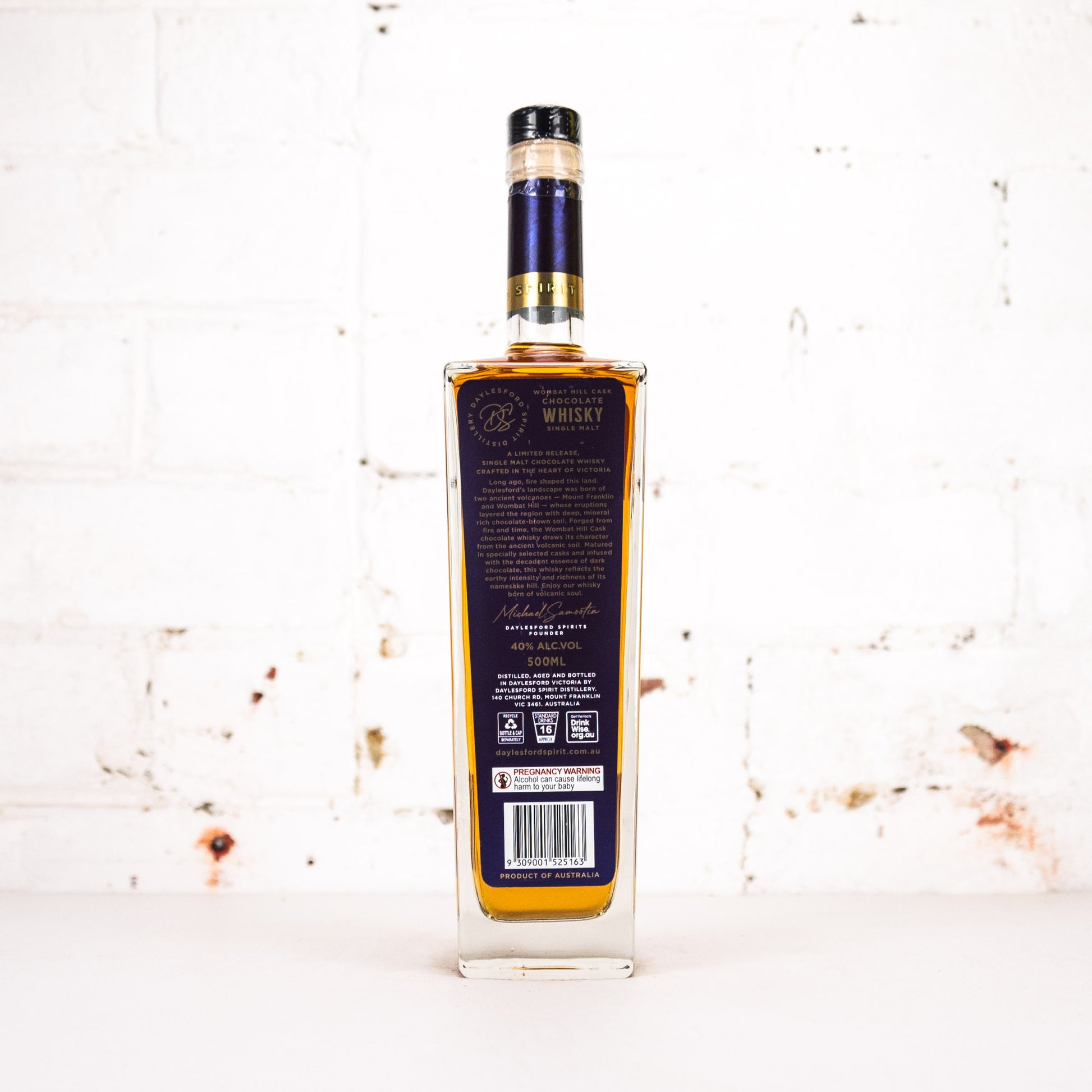 Daylesford Spirit - Wombat Hill Cask Chocolate Whisky 500ml