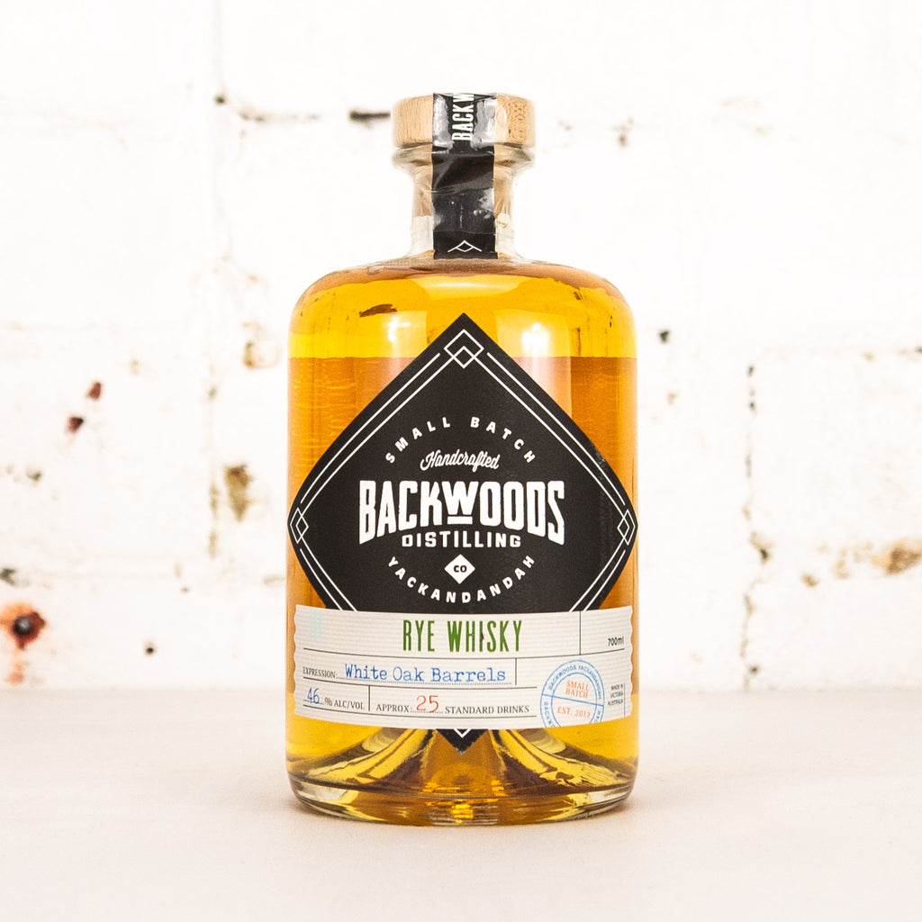 White Rye Backwoods - White Oak Rye Whisky 700ml – Carwyn Cellars