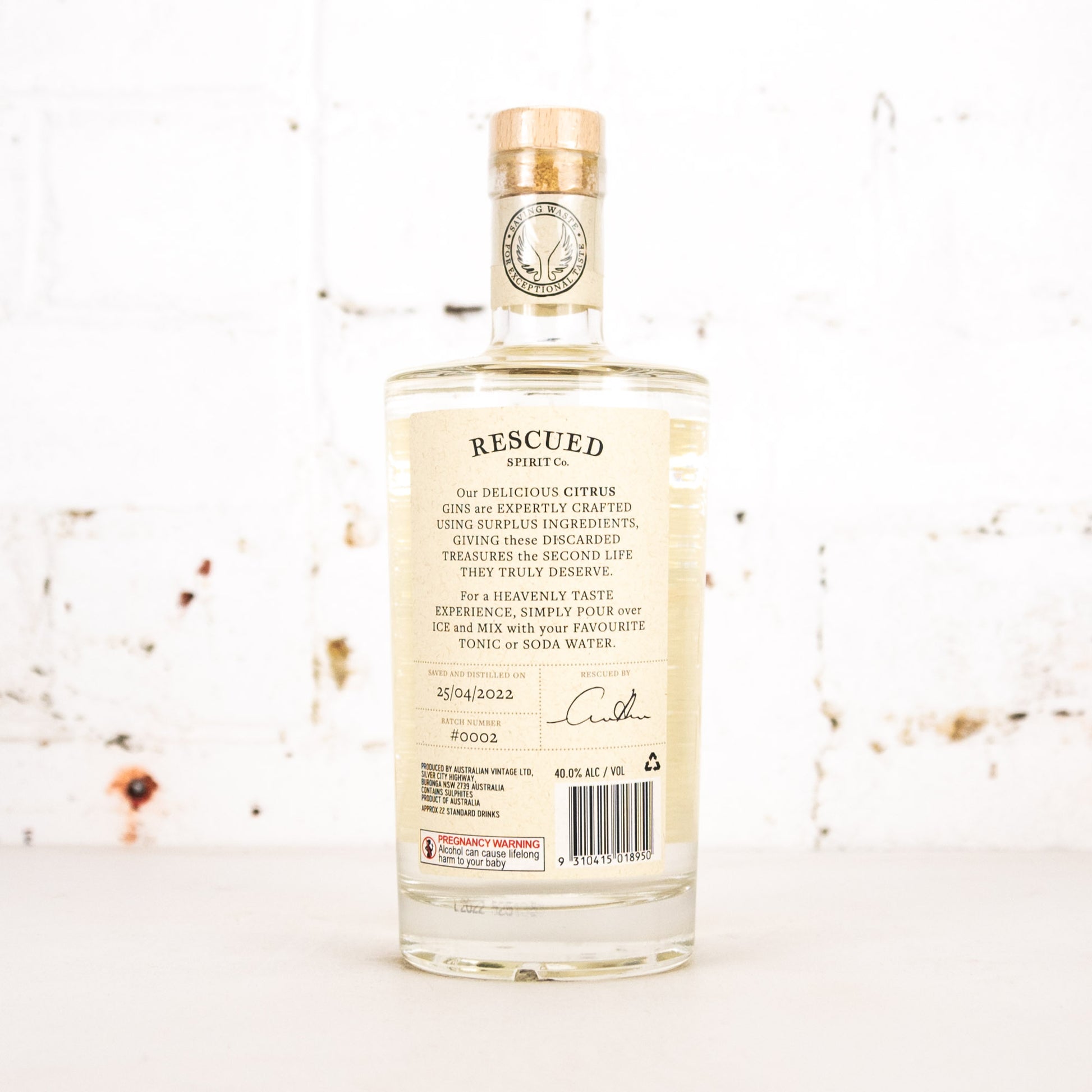 Rescued Spirit Co - Lemon & Lime Gin 700ml
