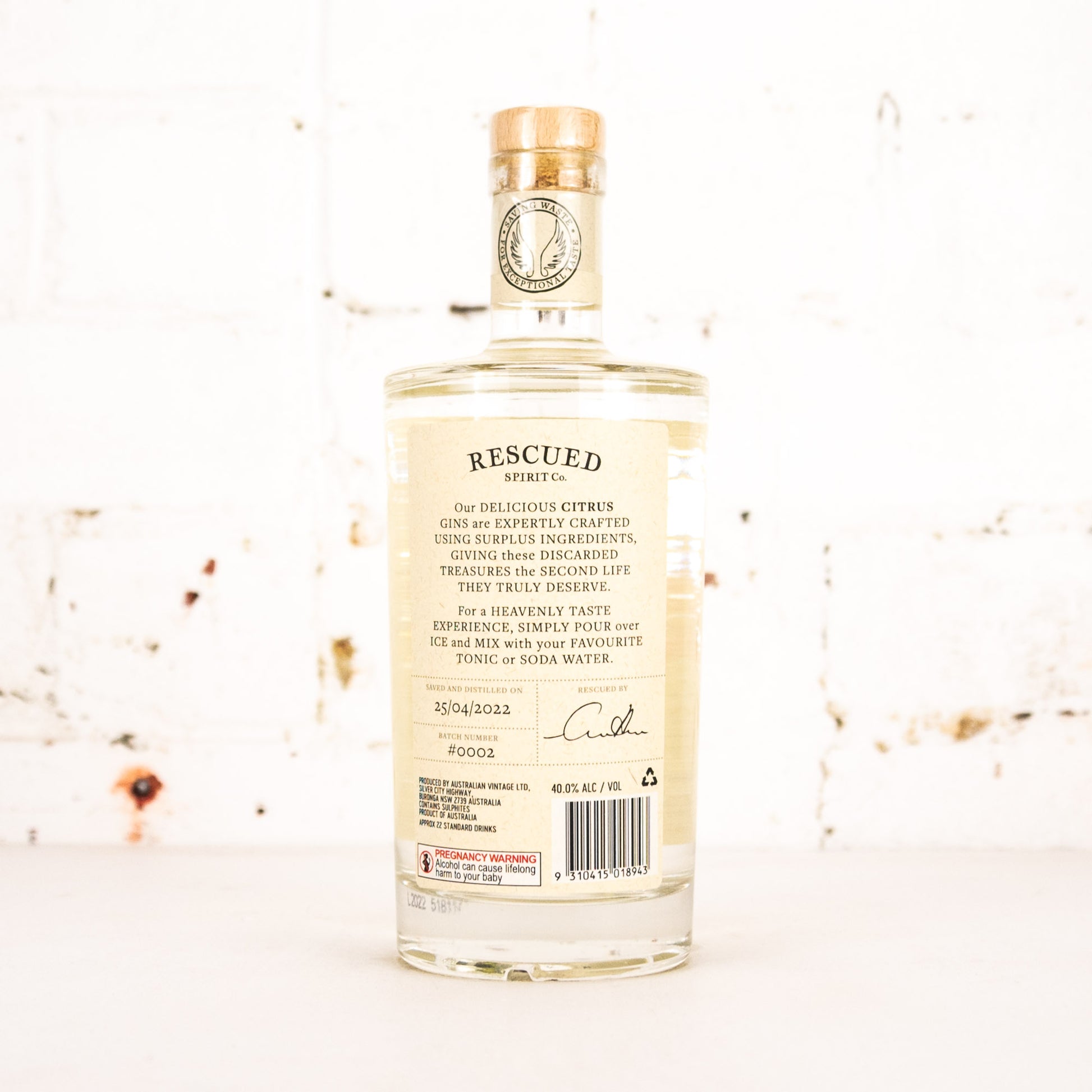 Rescued Spirit Co - Orange Gin 700ml