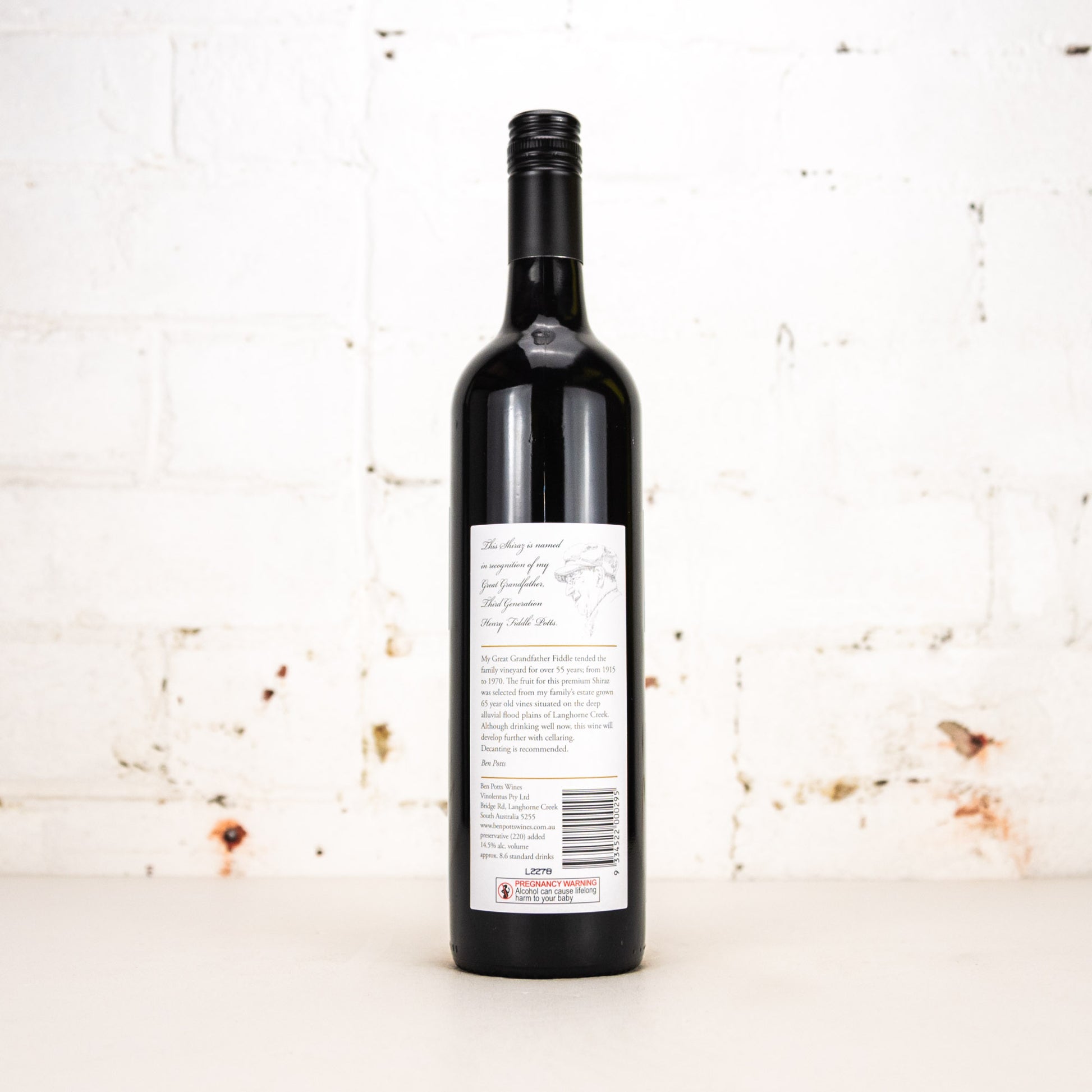 Ben Potts - Fiddler's Block Shiraz 2021 750ml